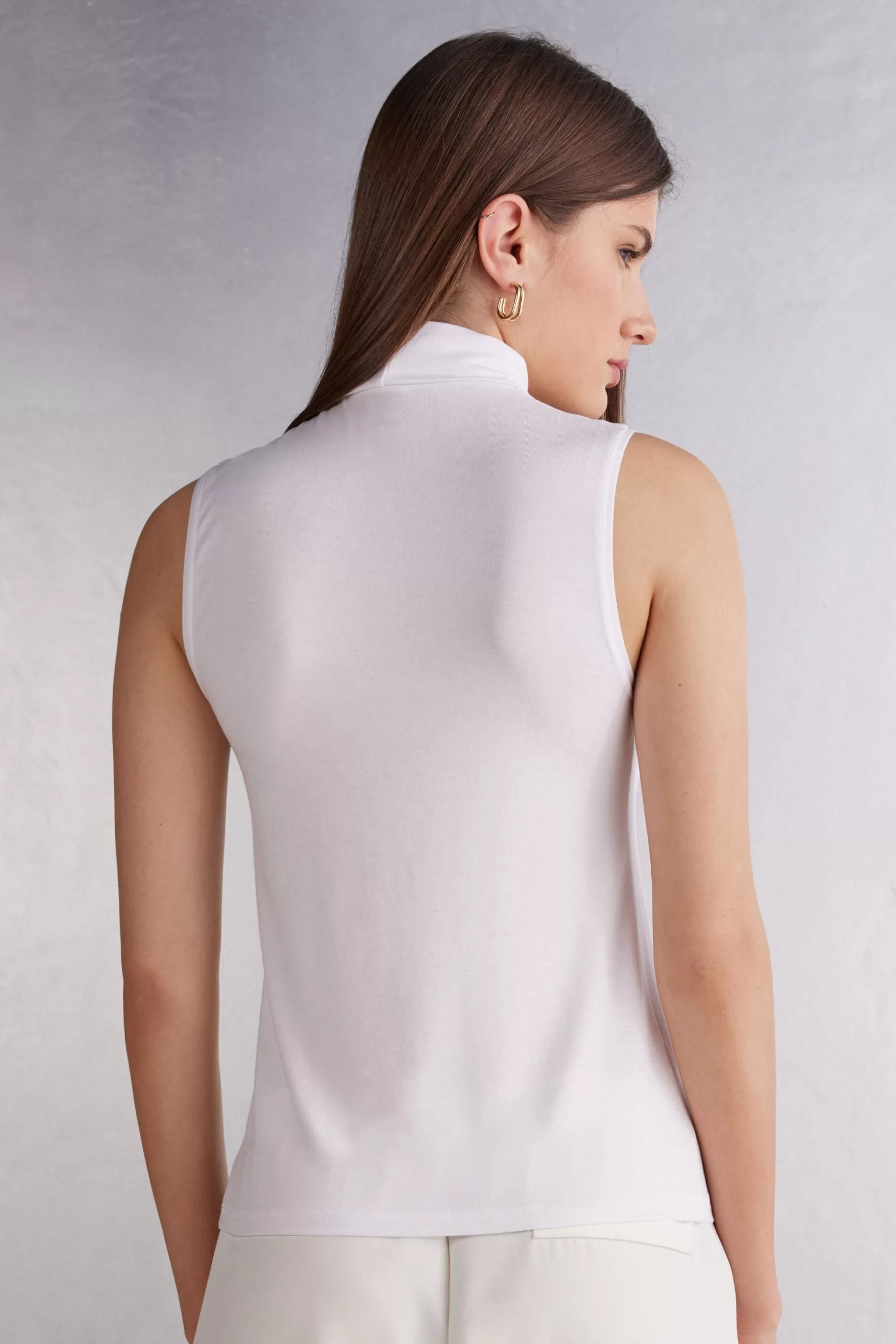 Intimissimi Toppar / Linnen^Ärmlös topp med hög krage i mikromodal