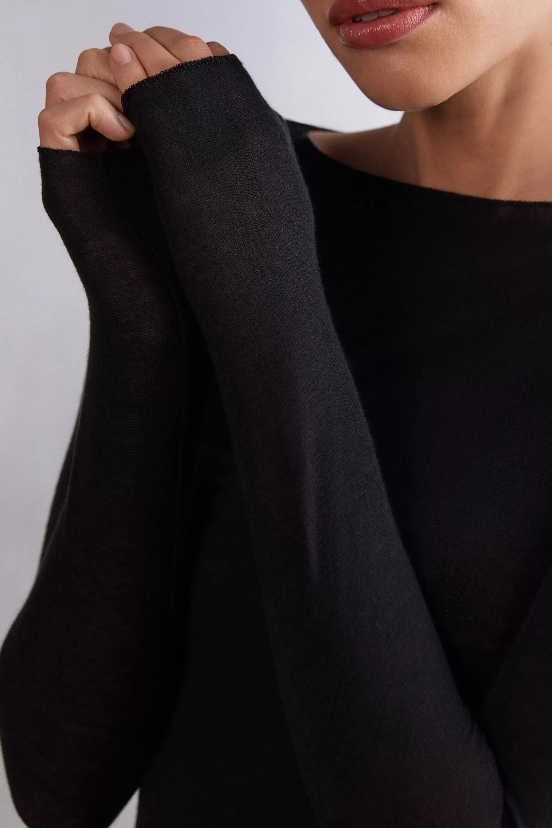 Intimissimi Långärmat^Boat Neck Ultralight tröja i modalkashmir