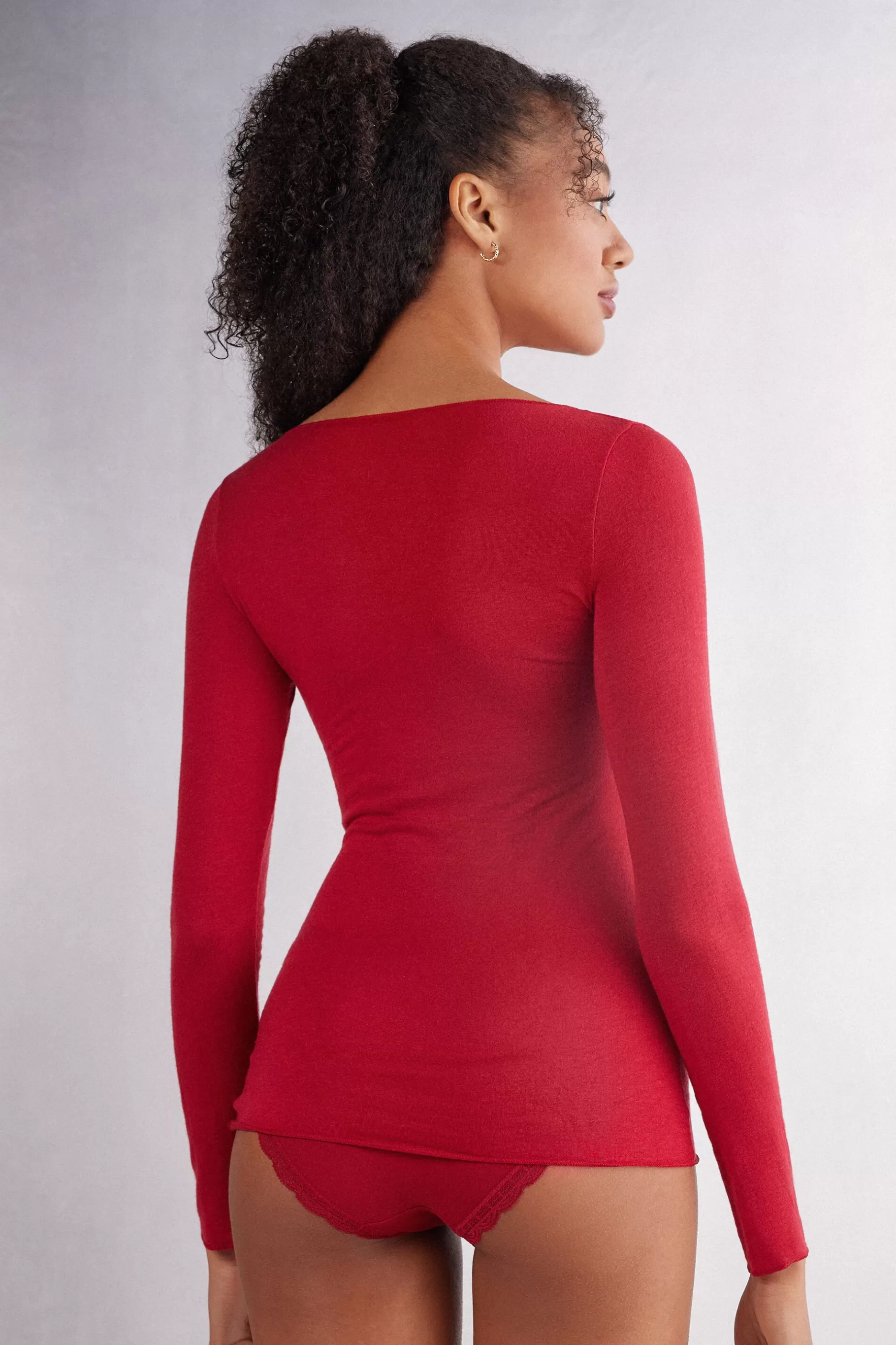 Intimissimi Långärmat^Boat Neck Ultralight tröja i modalkashmir