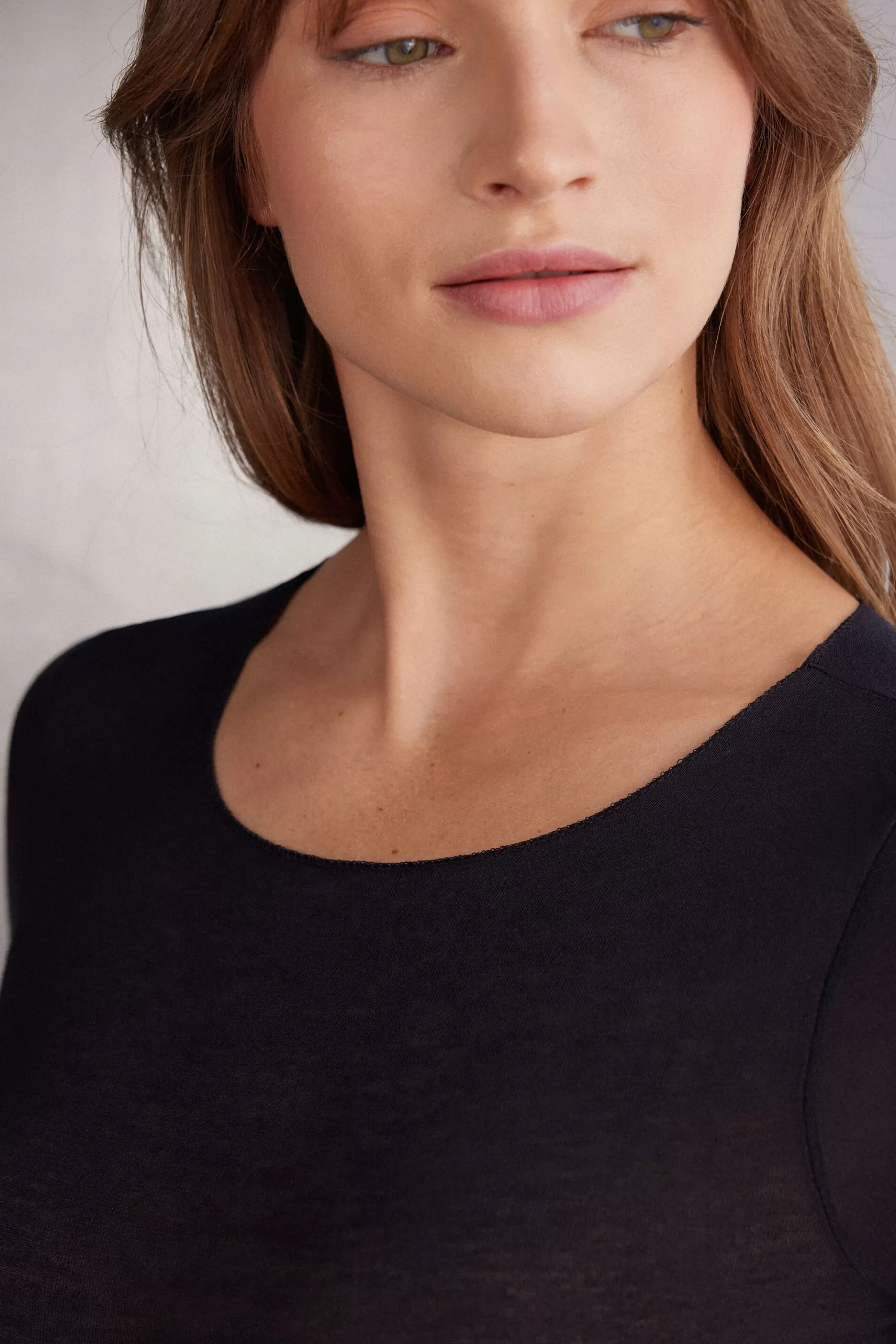 Intimissimi Body^Body med lång ärm i modal och kashmir