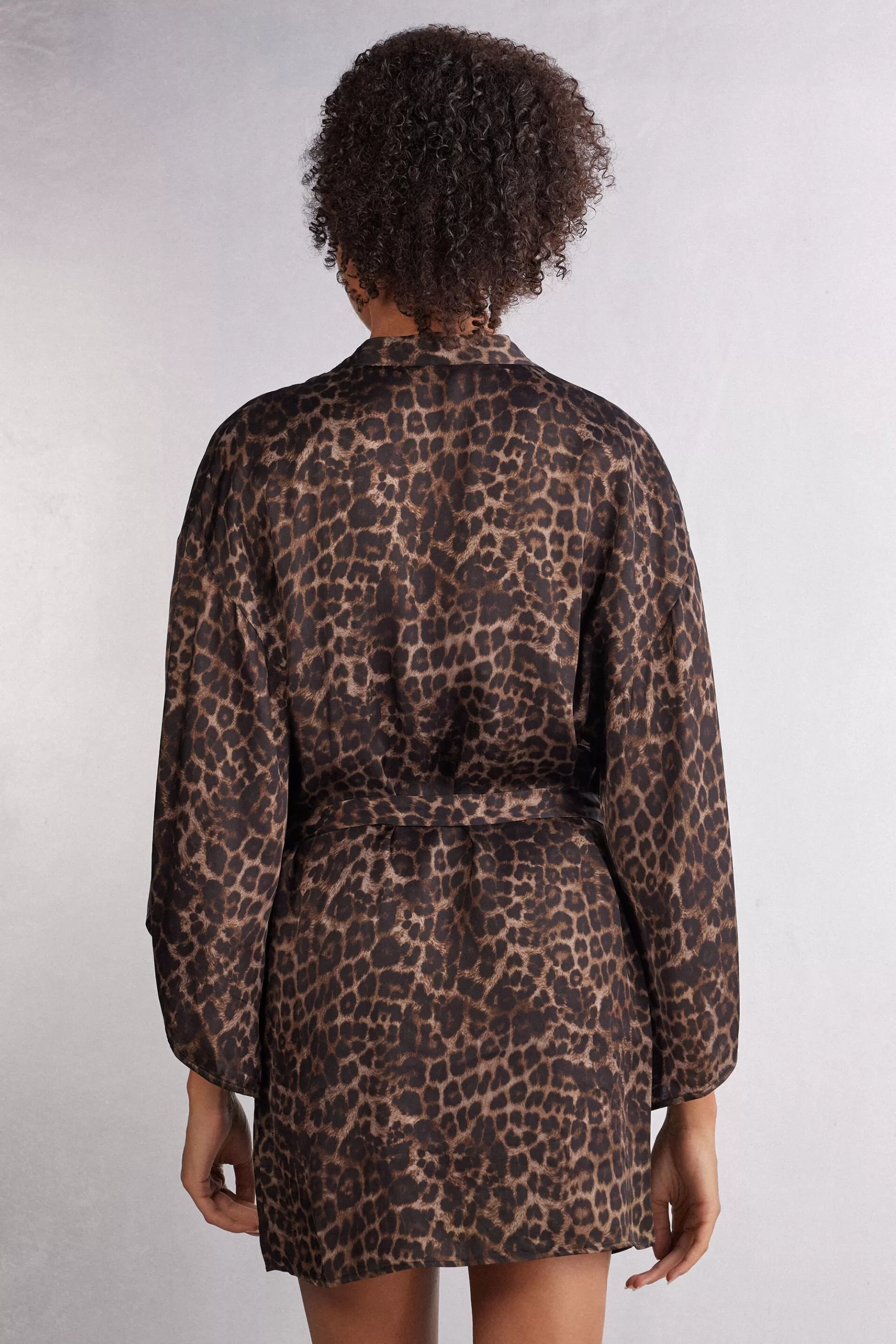 Intimissimi Morgonrockar / Kimonos^Kimono i viskossatin Luxurious Leopard
