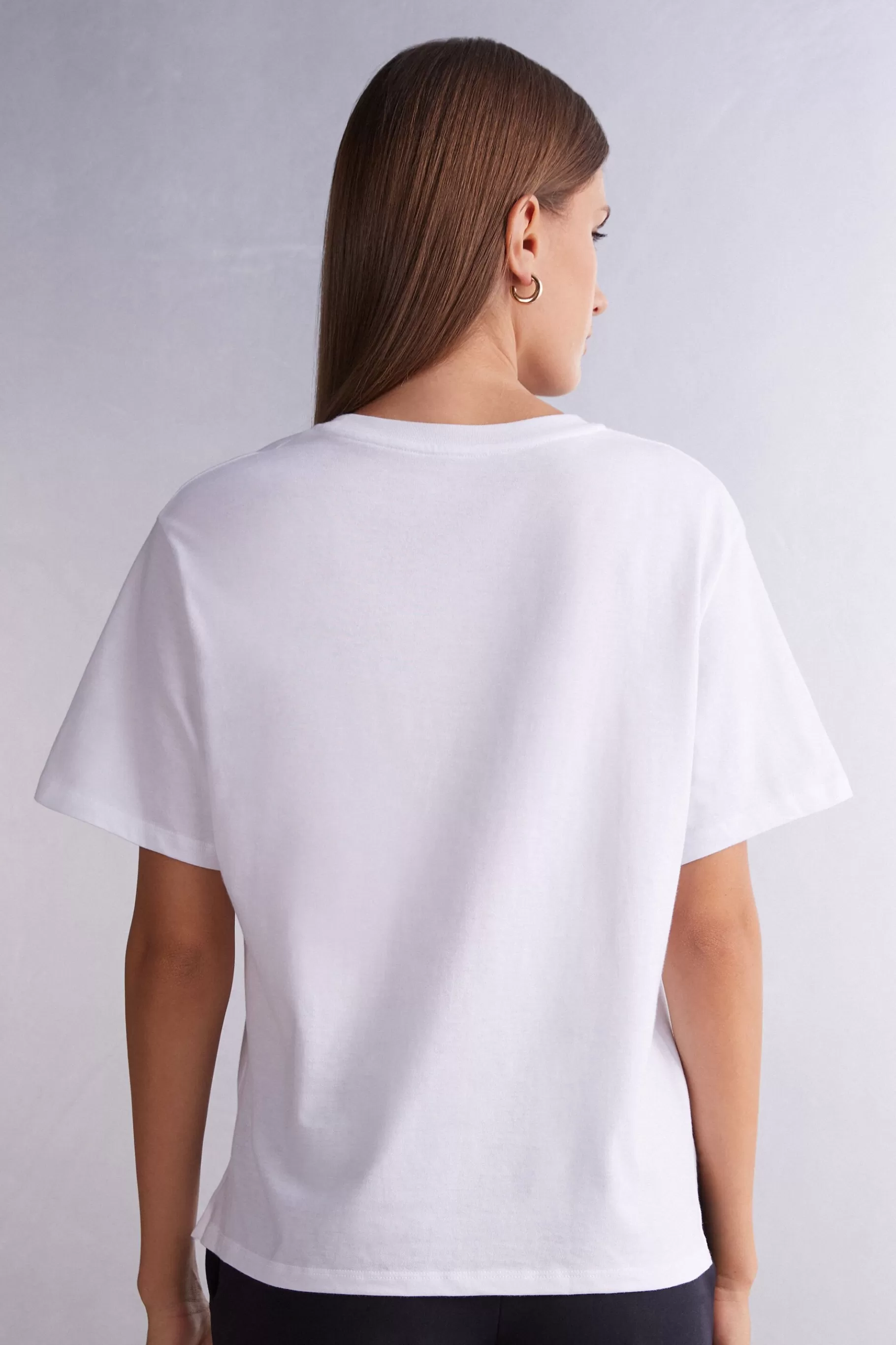 Intimissimi T-shirt^Kortärmad boxy fit tröja i bomull
