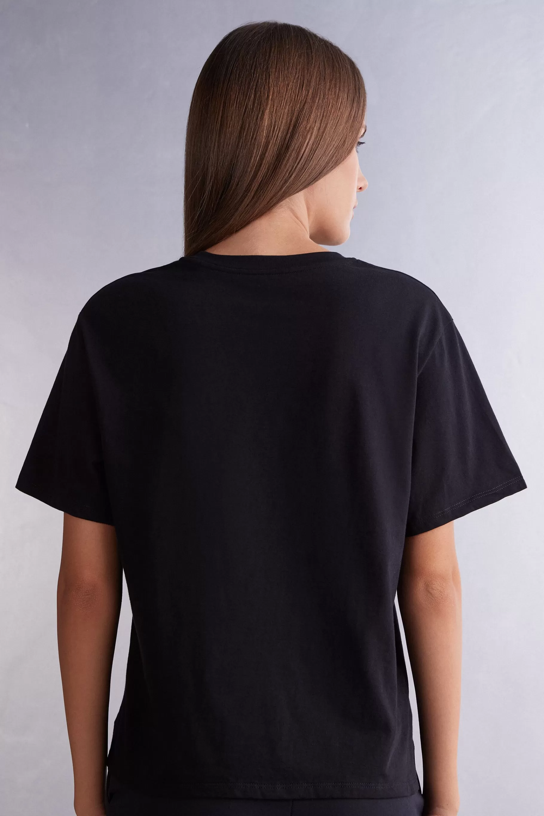 Intimissimi T-shirt^Kortärmad boxy fit tröja i bomull