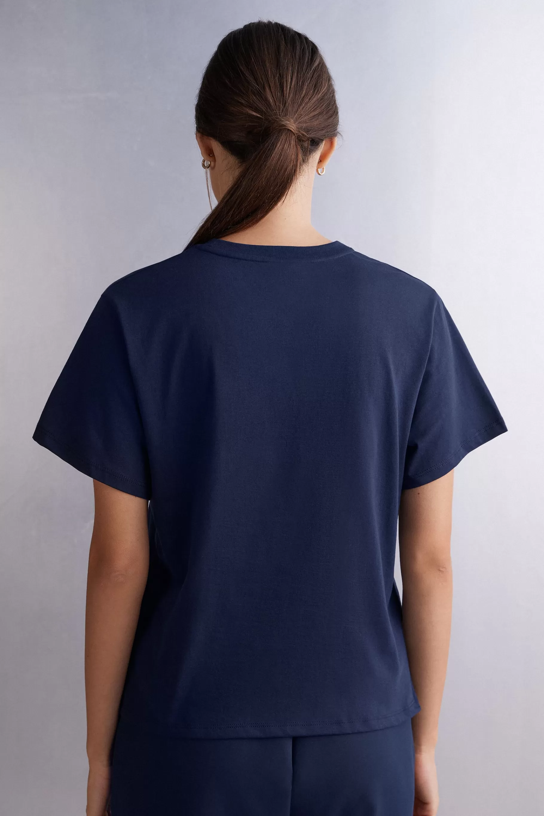 Intimissimi T-shirt^Kortärmad boxy fit tröja i bomull