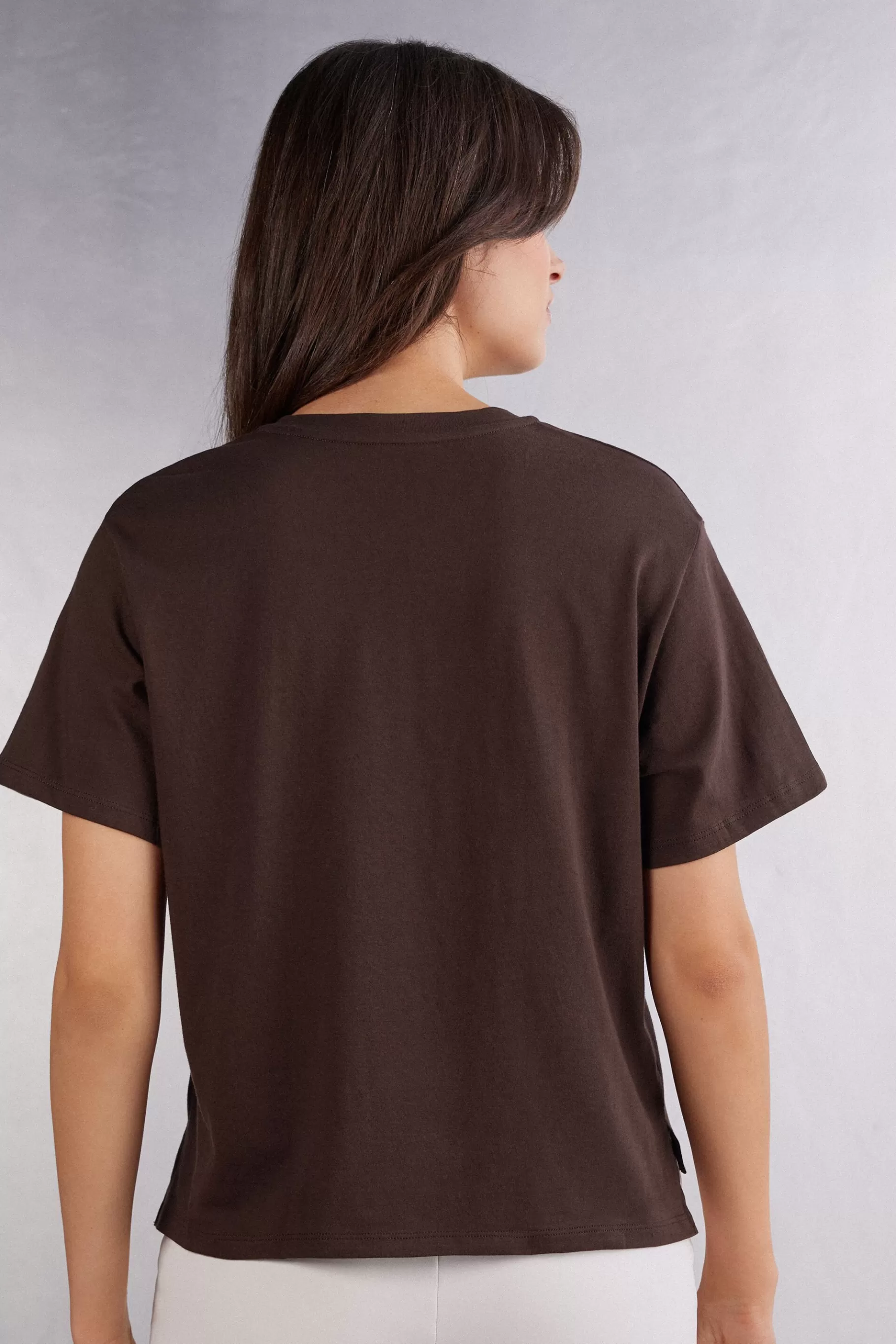 Intimissimi T-shirt^Kortärmad boxy fit tröja i bomull