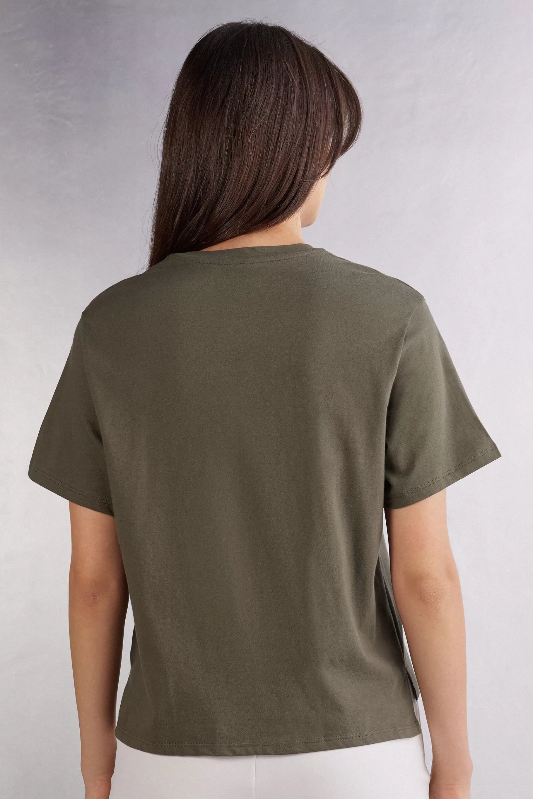 Intimissimi T-shirt^Kortärmad boxy fit tröja i bomull