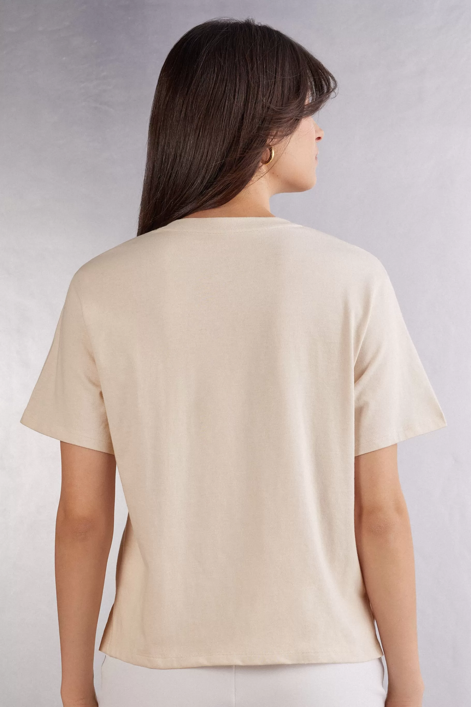 Intimissimi T-shirt^Kortärmad boxy fit tröja i bomull