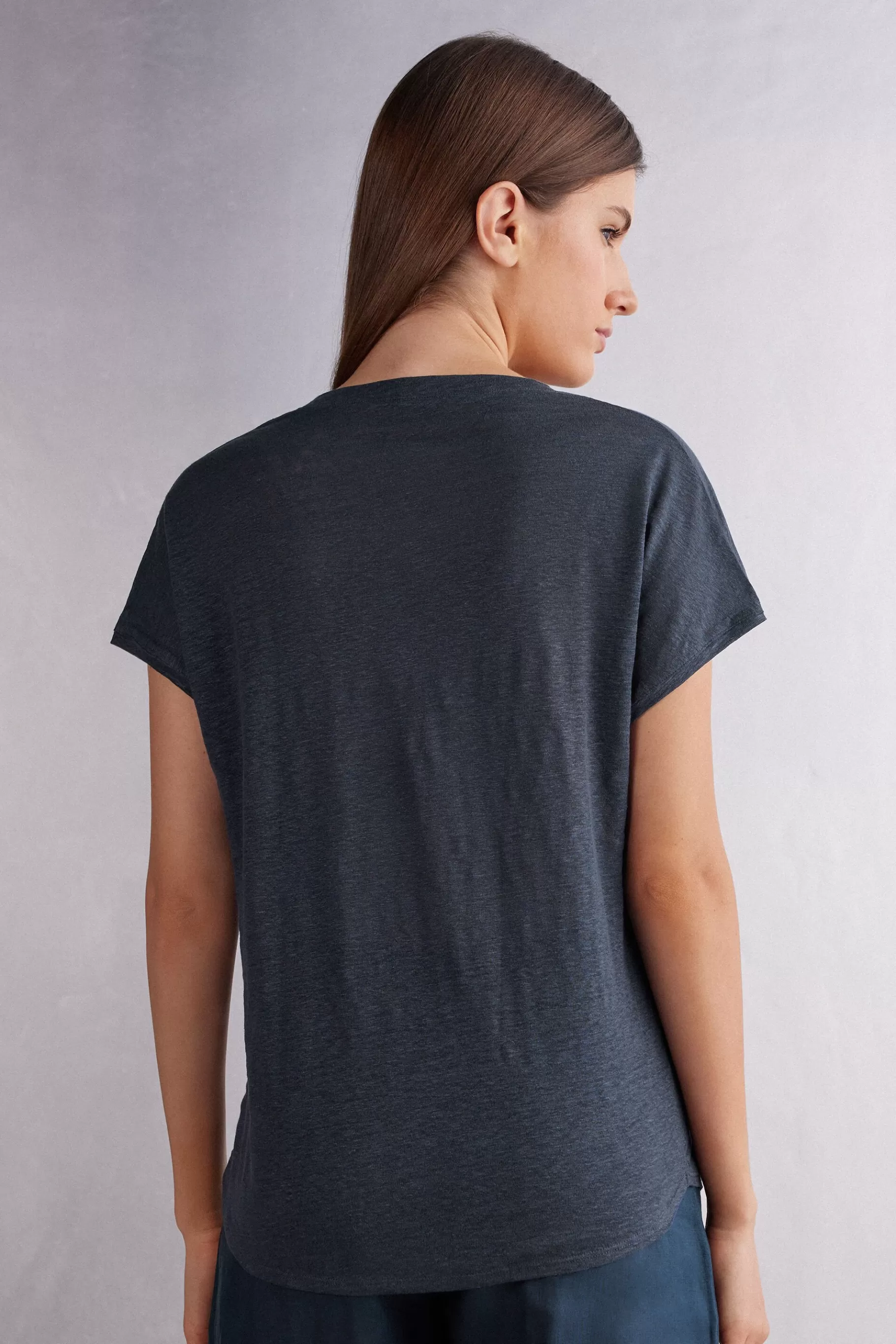 Intimissimi T-shirt^Kortärmad linnetröja med V-ringning