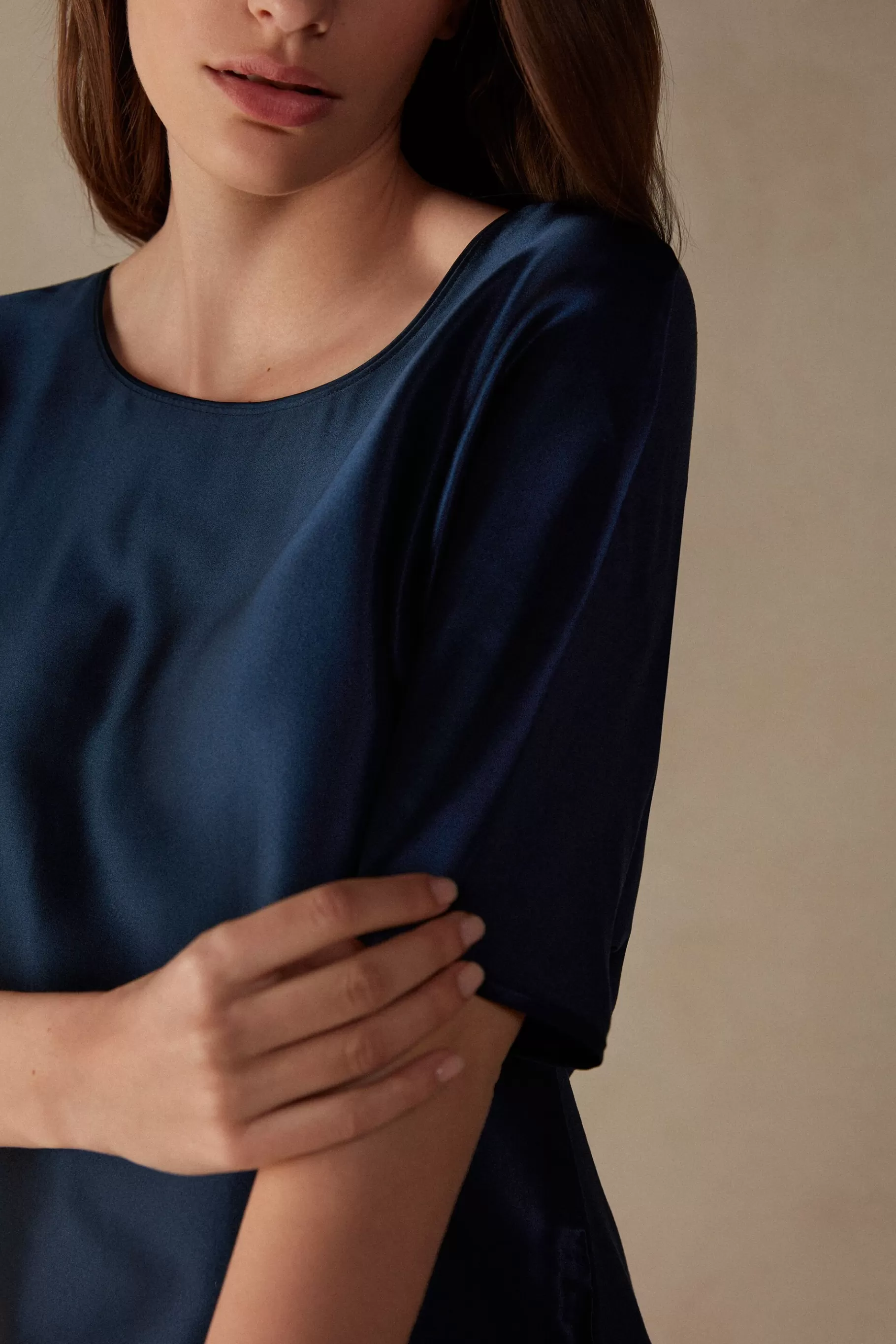 Intimissimi T-shirt^Kortärmad topp i modal och silke