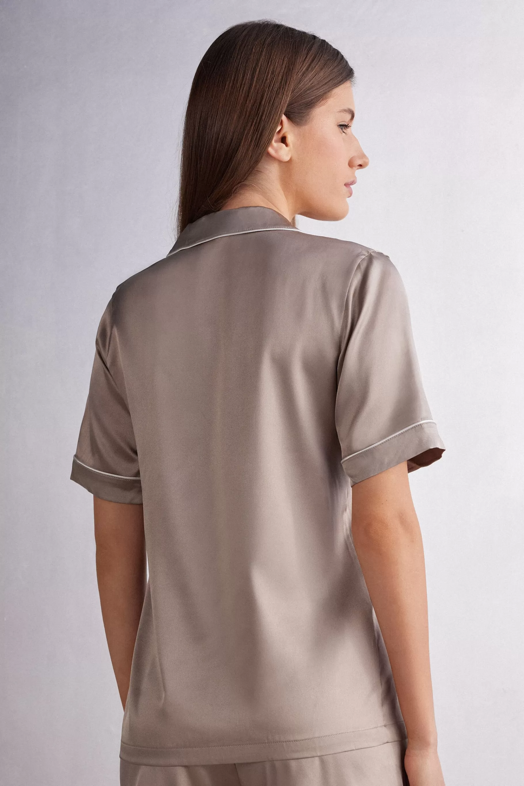 Intimissimi Pyjamas Mix & Match | Pyjamas Med Shorts^Kortärmad tröja i siden i herrsnitt