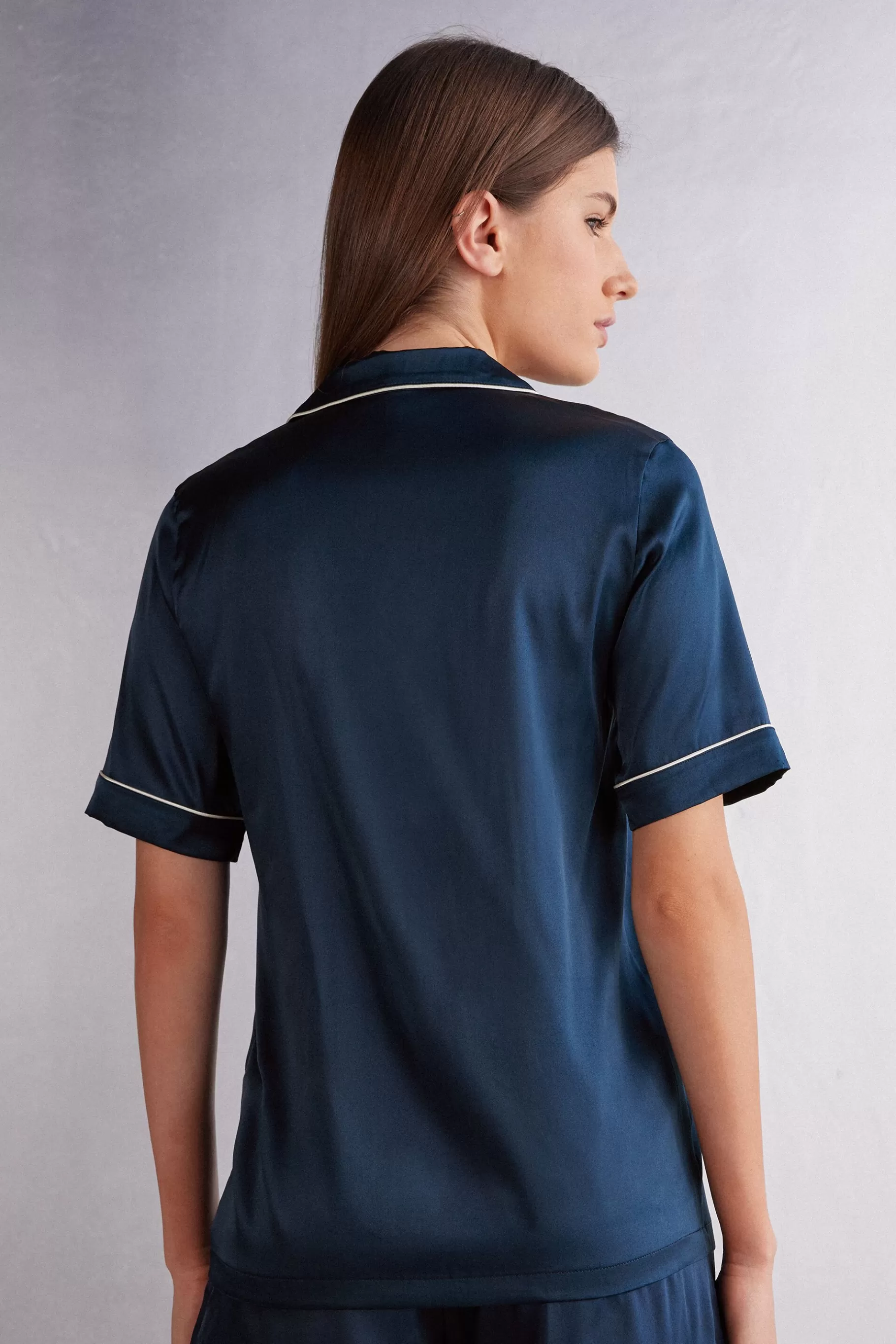 Intimissimi Pyjamas Mix & Match | Pyjamas Med Shorts^Kortärmad tröja i siden i herrsnitt
