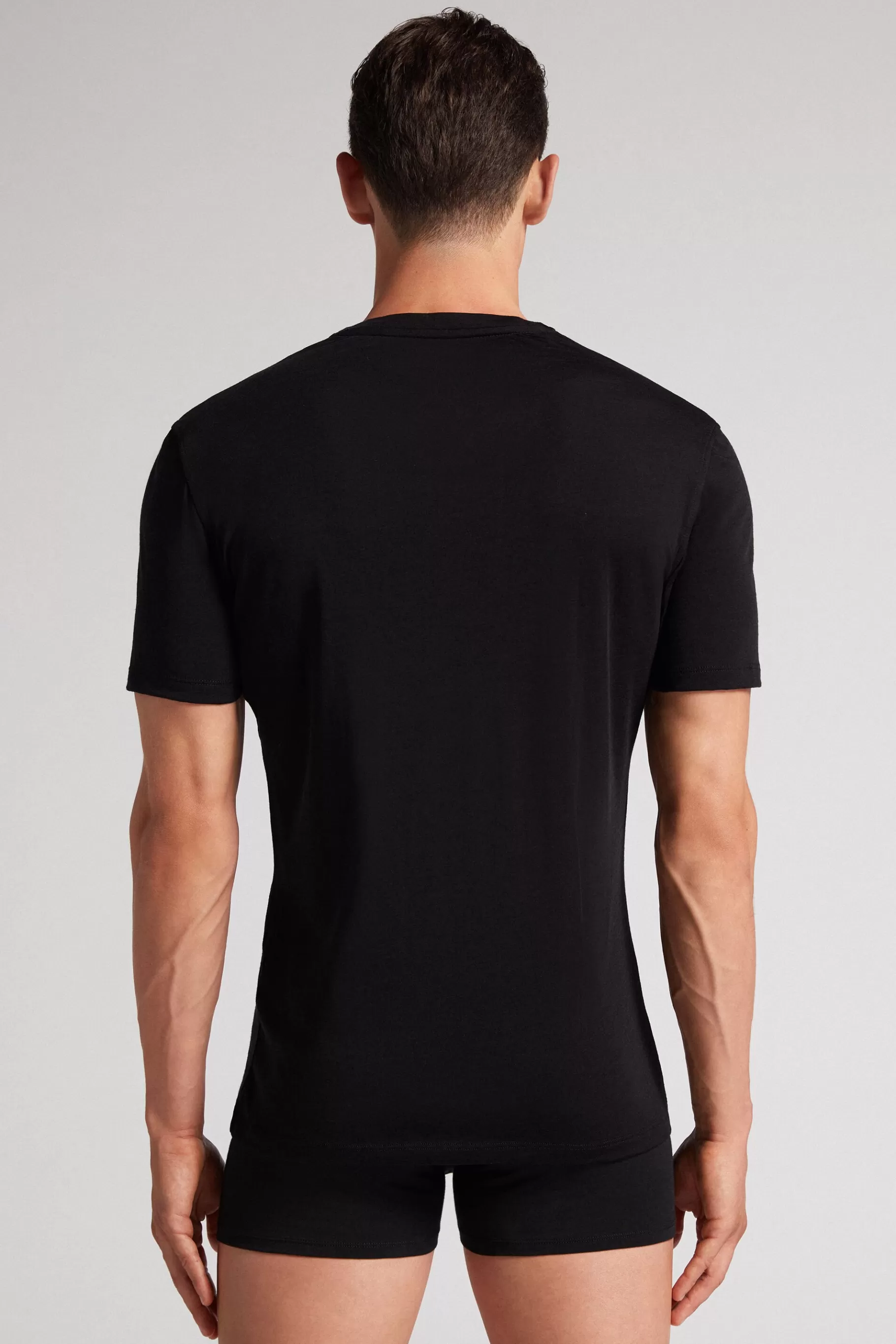 Intimissimi T-shirt / Polo^Kortärmad t-shirt i stretchig merinoull