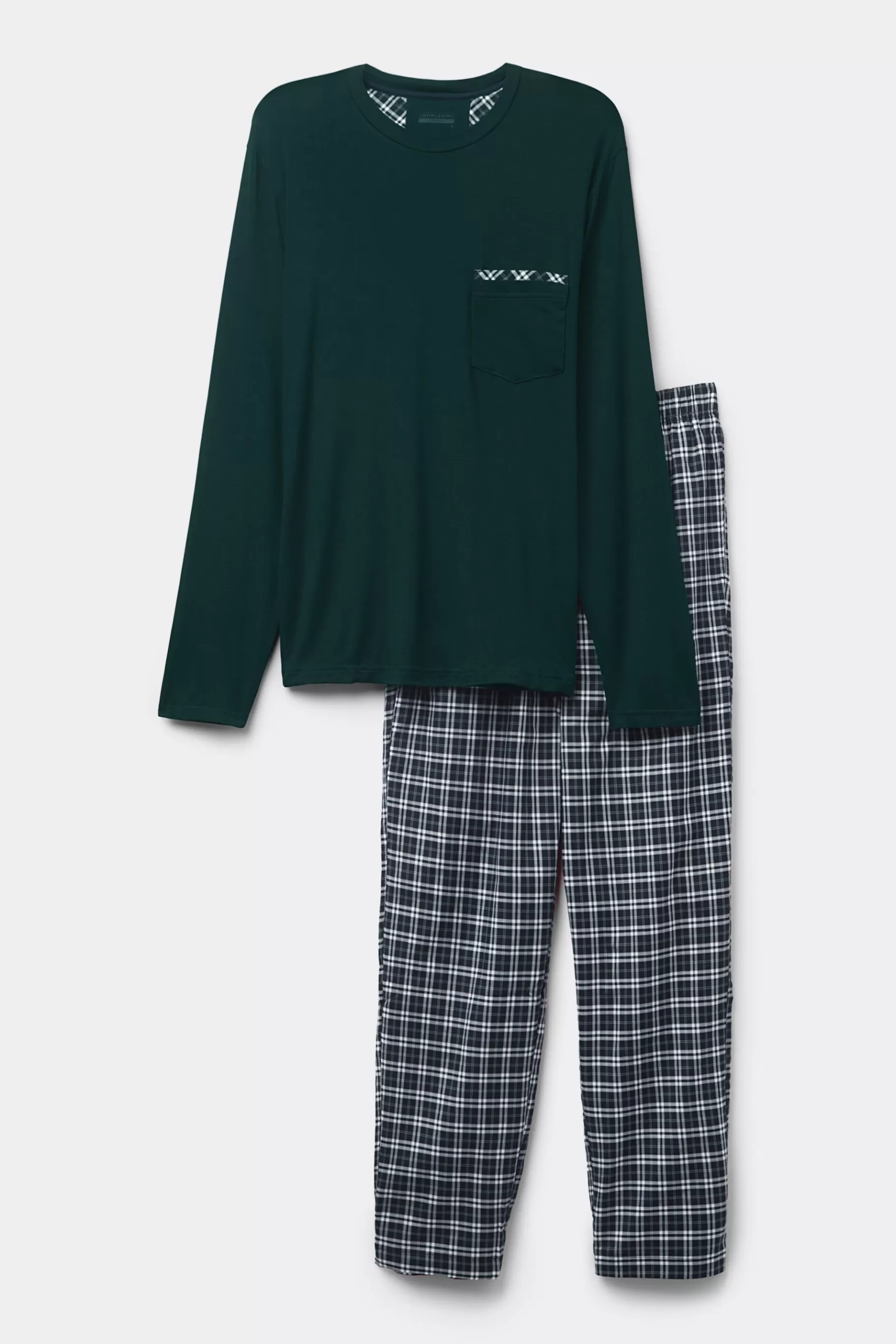 Intimissimi Pyjamas Med L氓ngbyxor^Lång pyjamas i mikromodal och bomullsväv med rutor