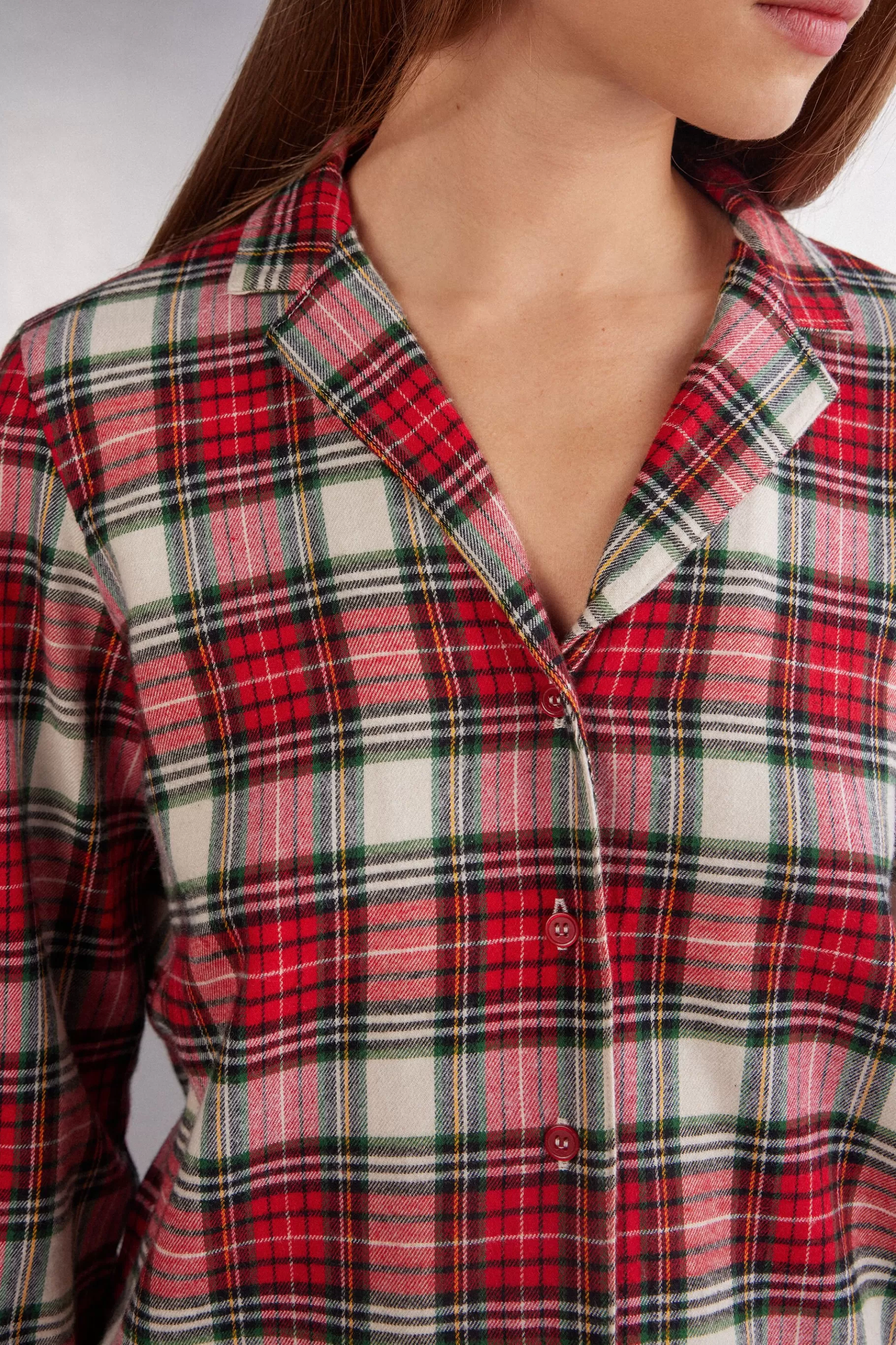 Intimissimi Pyjamasset | Pyjamas Med Långbyxor^Lång pyjamas i vävd bomull Warm Tartan