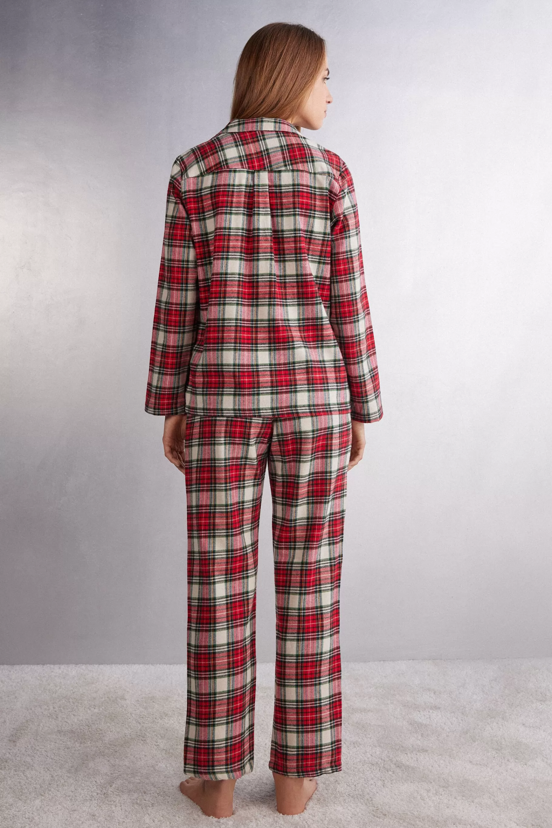 Intimissimi Pyjamasset | Pyjamas Med Långbyxor^Lång pyjamas i vävd bomull Warm Tartan