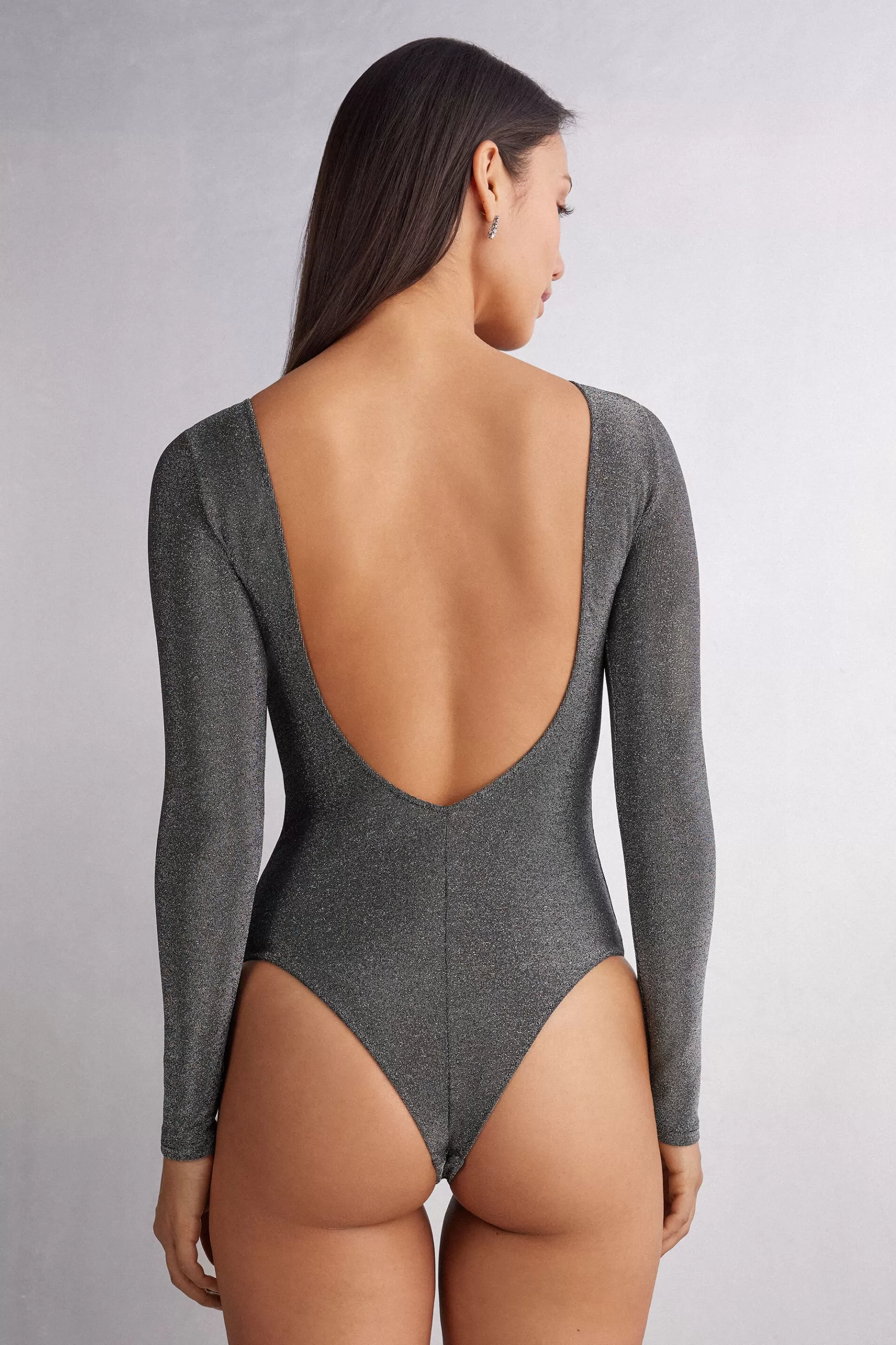 Intimissimi Body^Långärmad body i lamè After Midnight