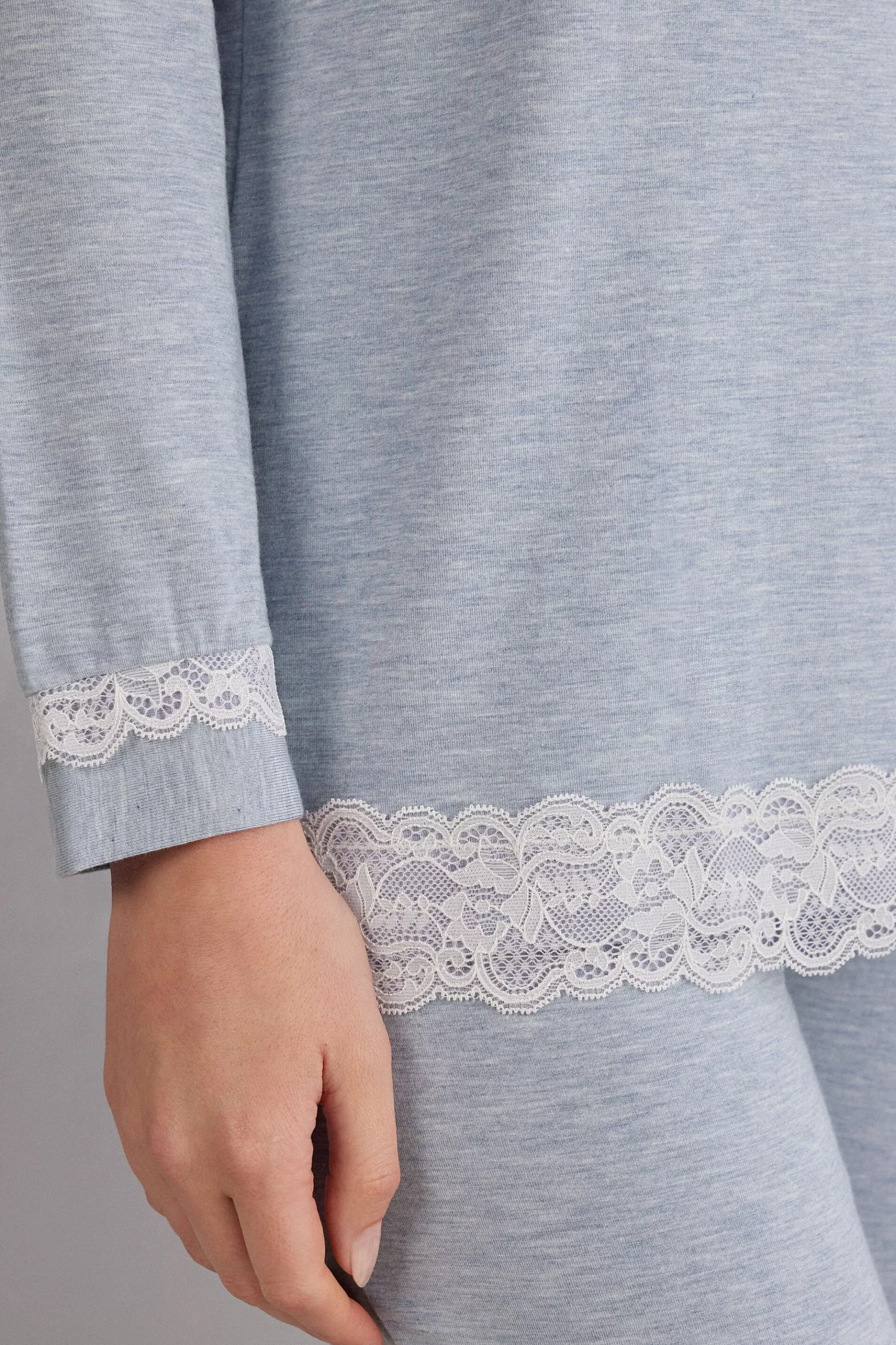 Intimissimi Pyjamas Mix & Match | Pyjamas Med Långbyxor^Långärmad topp med rund hals i modal