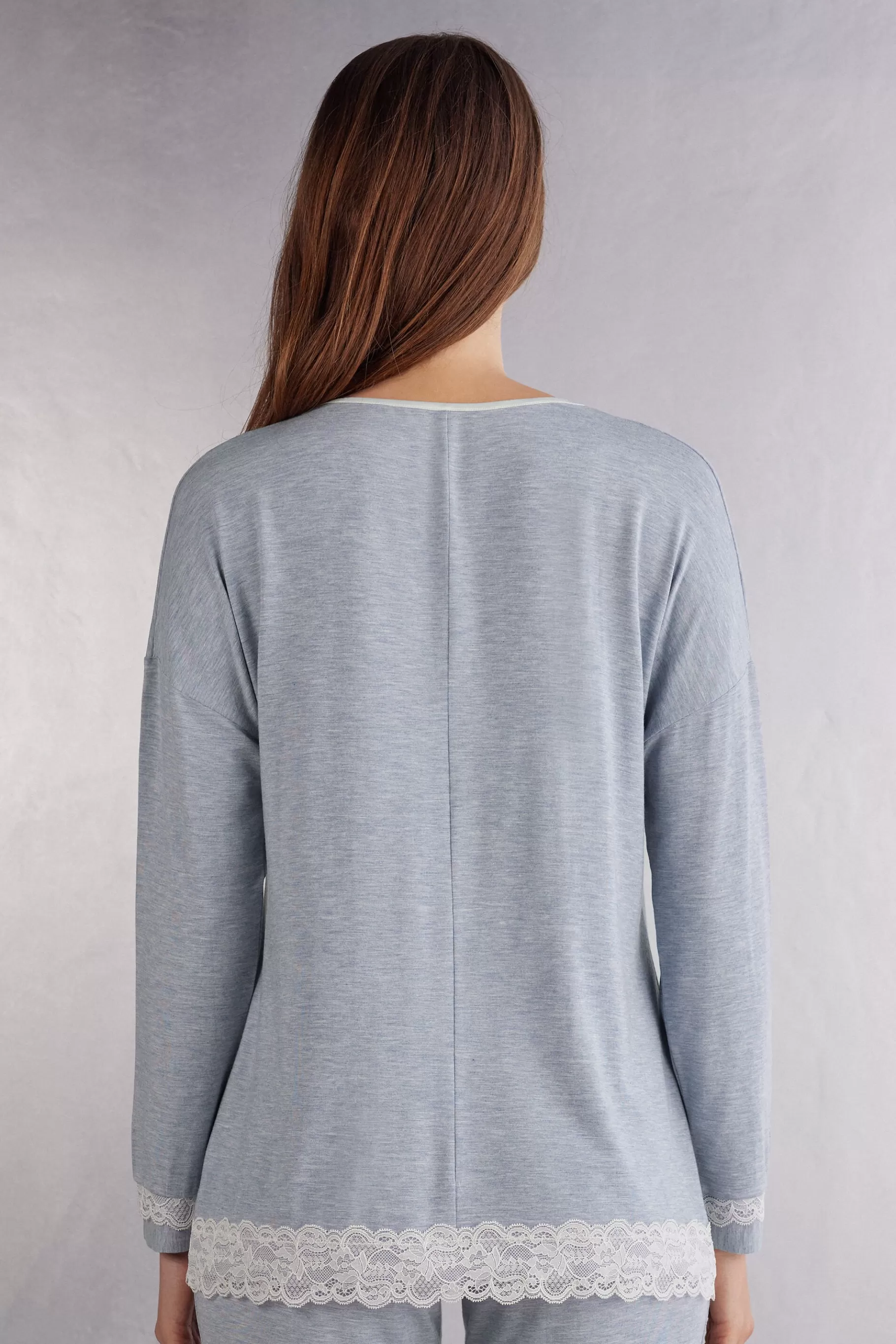 Intimissimi Pyjamas Mix & Match | Pyjamas Med Långbyxor^Långärmad topp med rund hals i modal