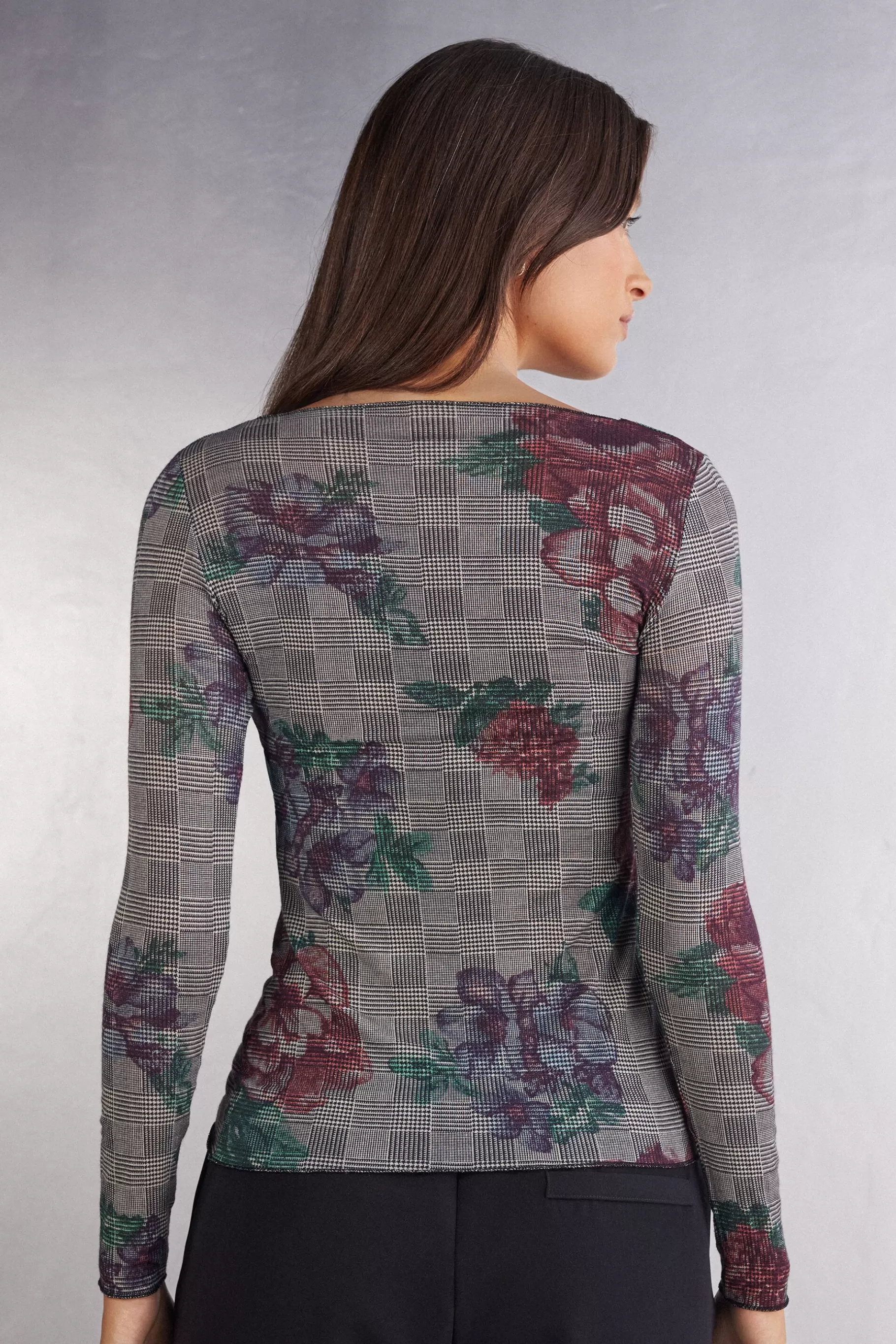 Intimissimi Långärmat^Långärmad tröja i modal Ultralight med kashmir och tryck