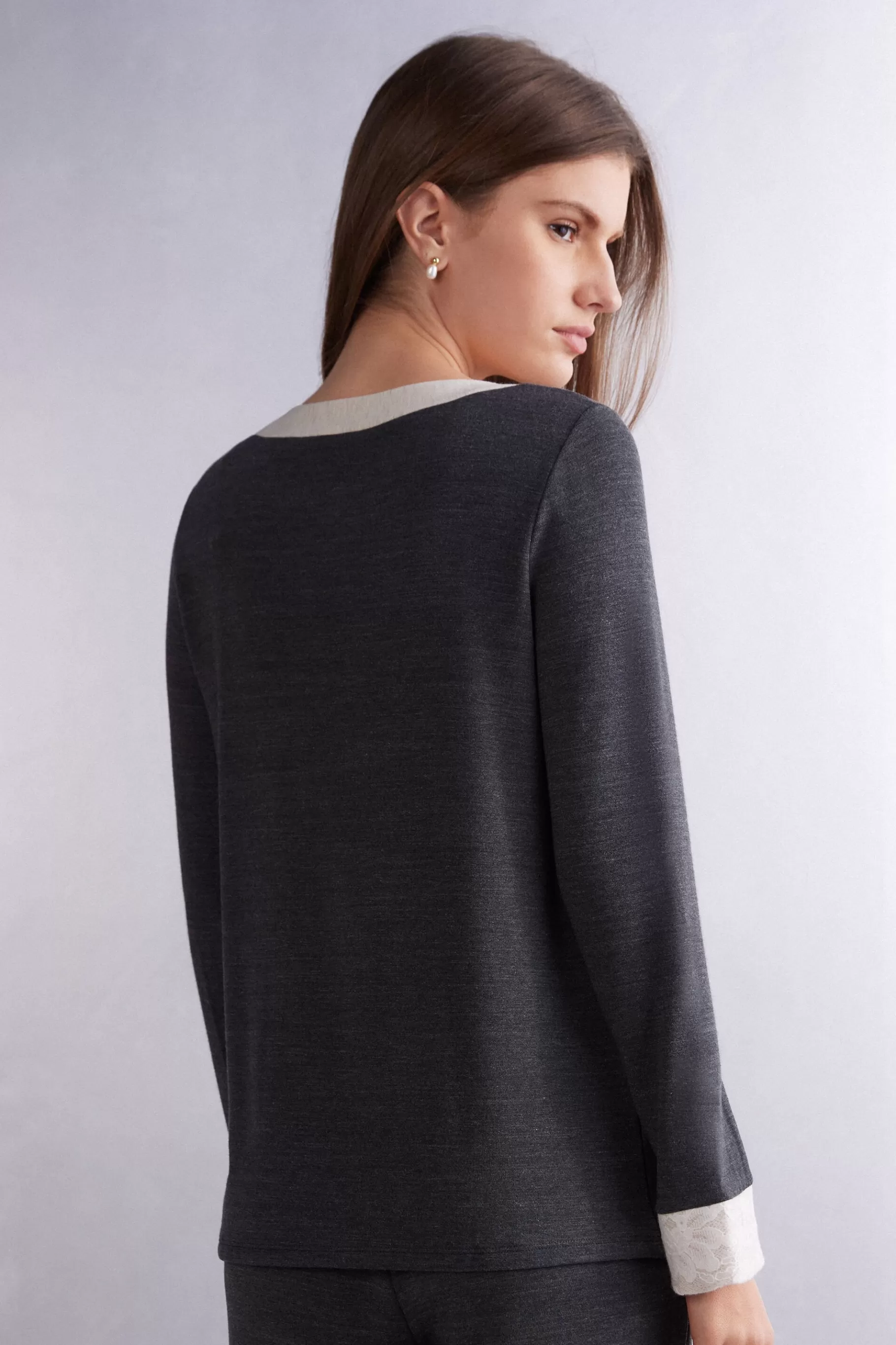 Intimissimi Pyjamas Mix & Match | Pyjamas Med Långbyxor^Långärmad tröja med båtringning Baby It's Cold Outside