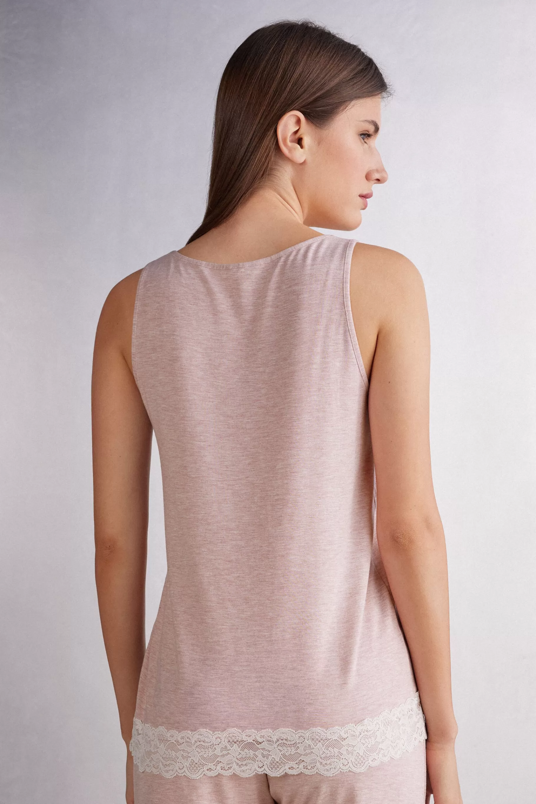 Intimissimi Pyjamas Mix & Match | Pyjamas Med Shorts^Linne i modal med spetsdetaljer