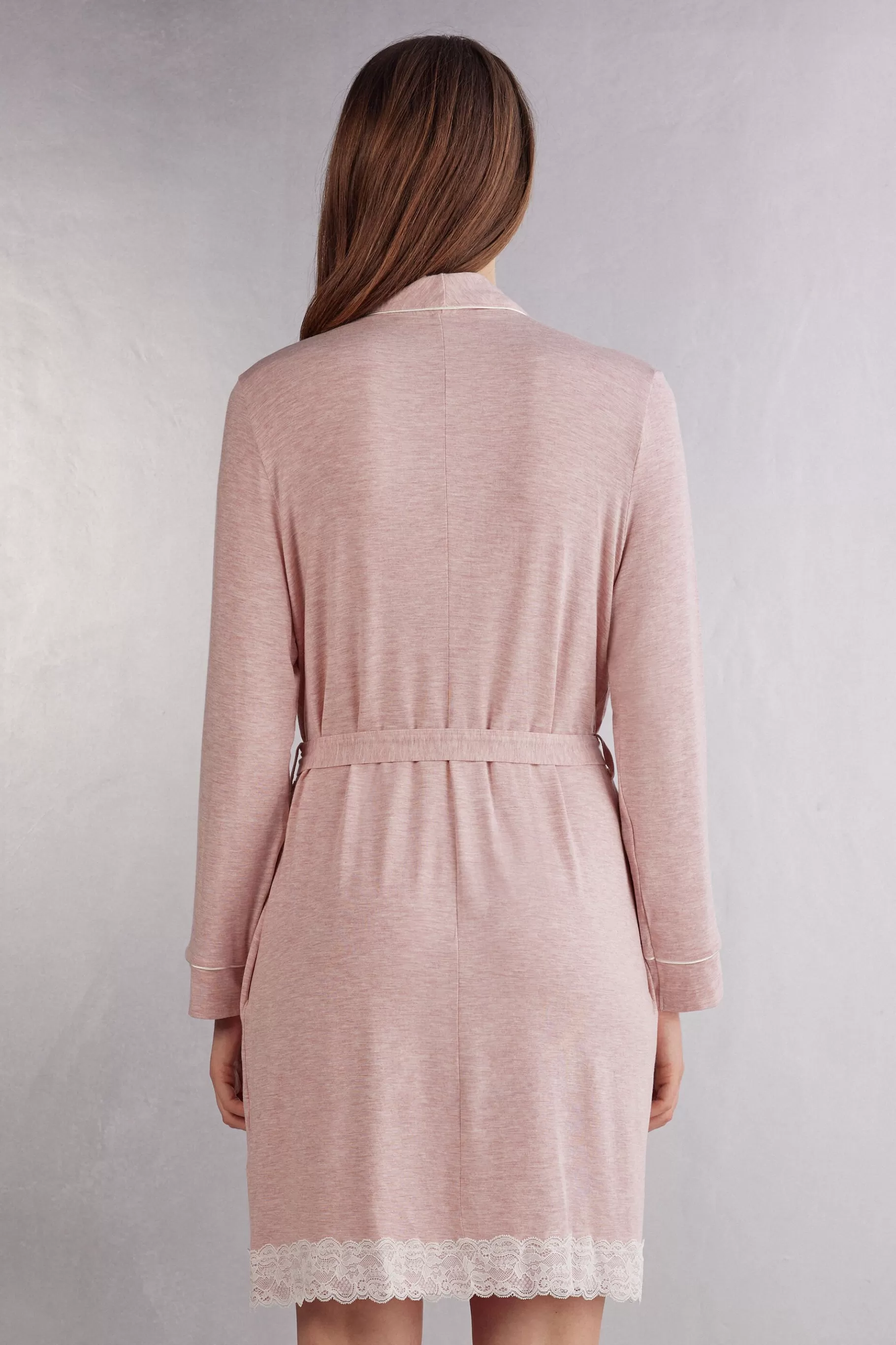 Intimissimi Morgonrockar / Kimonos^Morgonrock i modal med spetsdetalj