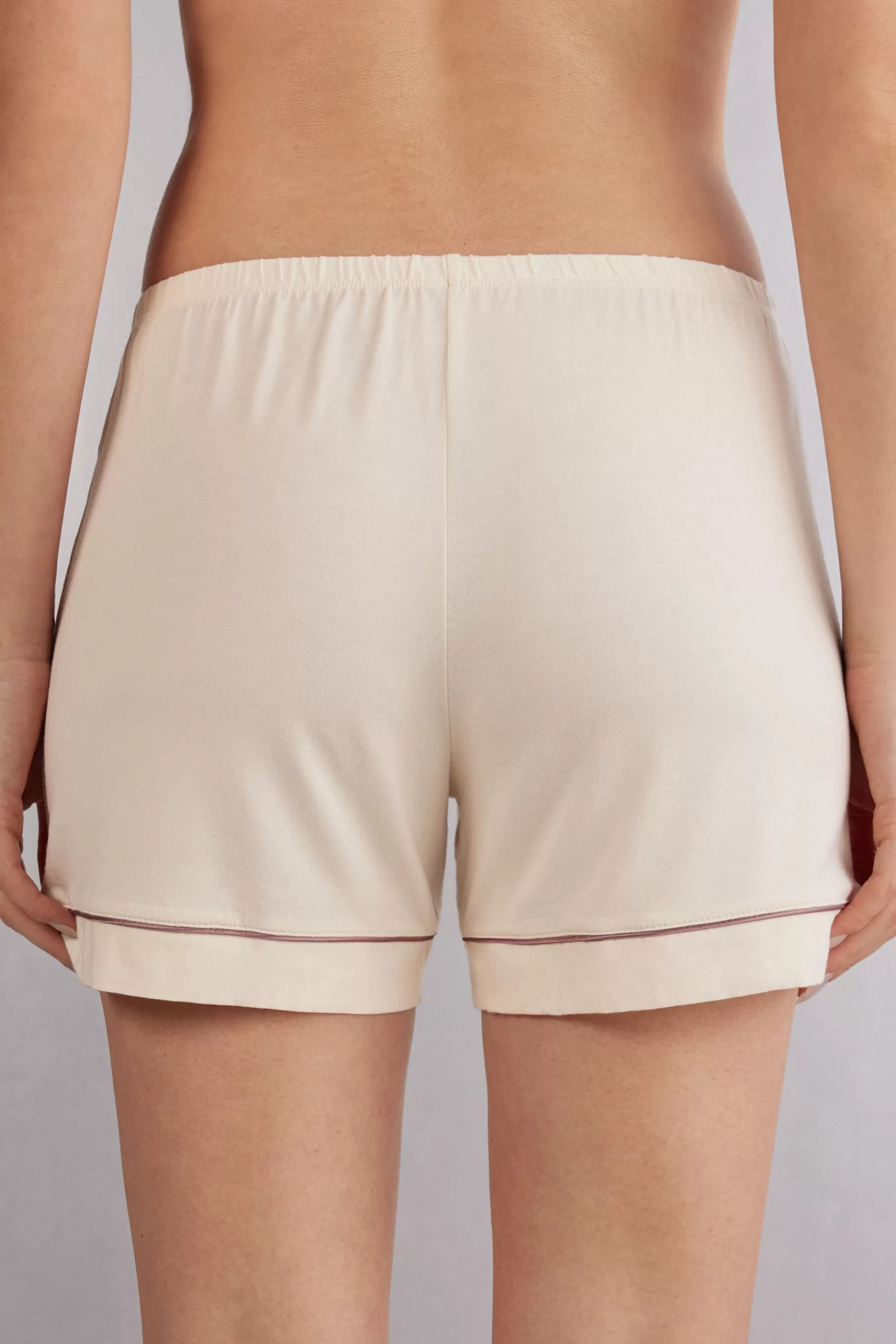 Intimissimi Pyjamas Mix & Match | Pyjamas Med Shorts^Shorts i modal med kontrasterande passpoal