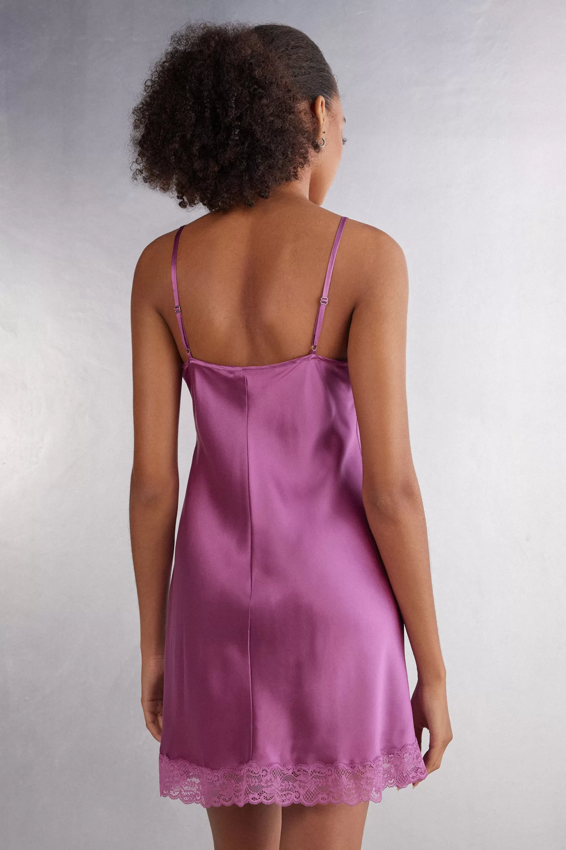 Intimissimi Nattlinnen / Babydoll^Silk Slip med spetsdetalj