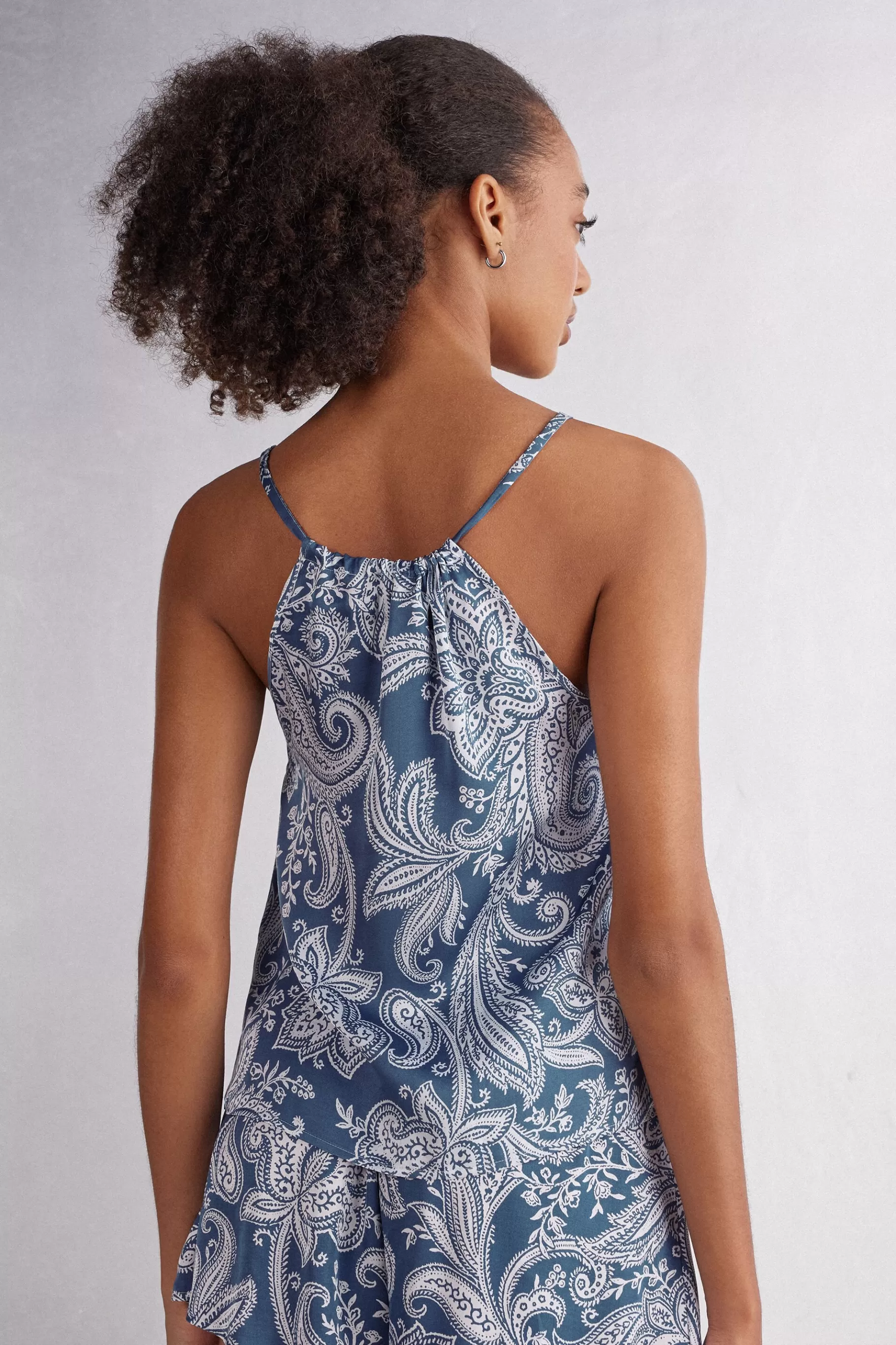 Intimissimi Pyjamas Med Shorts | Pyjamas Mix & Match^Topp i viskossatin Flower Paisley