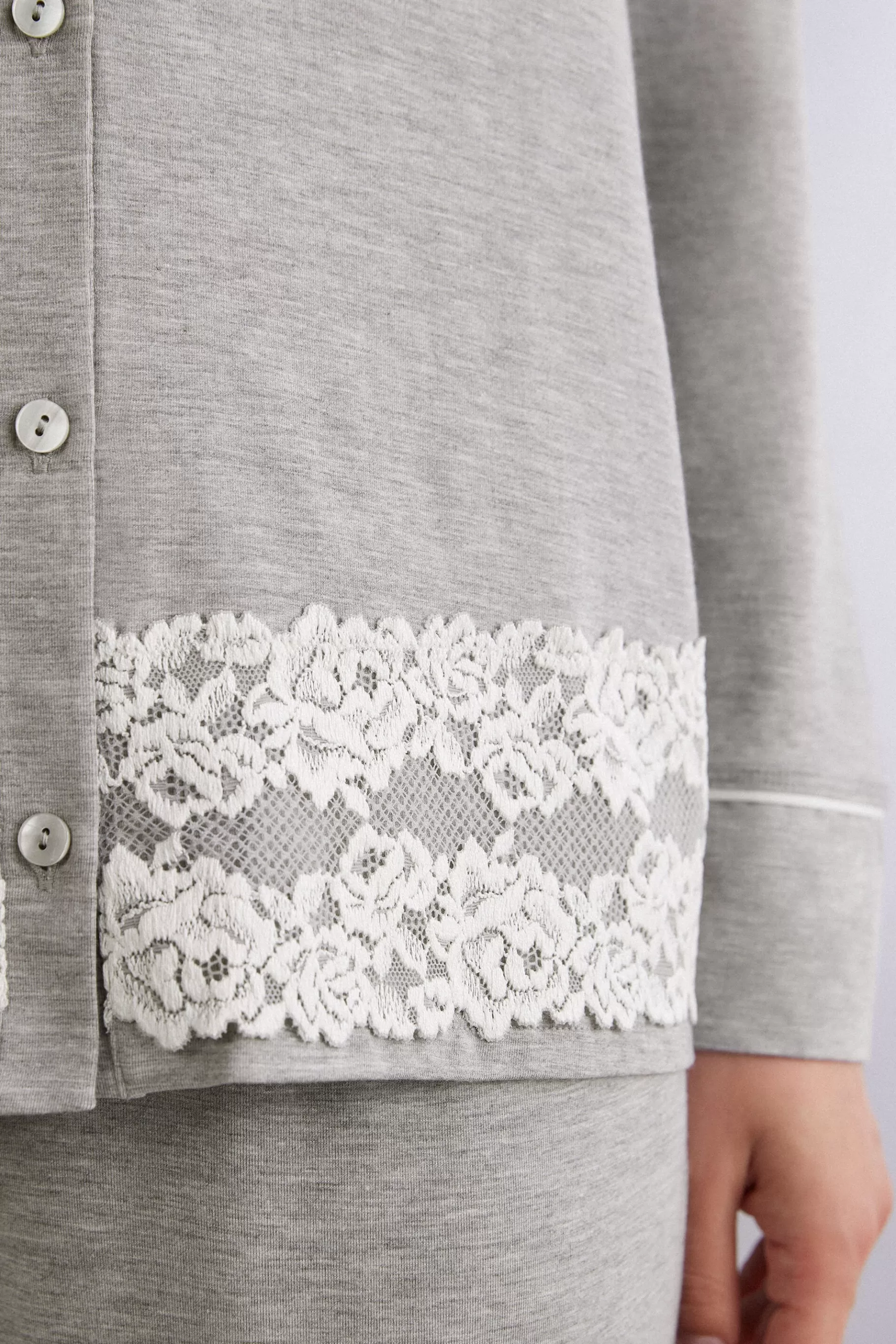 Intimissimi Pyjamas Med Långbyxor | Pyjamas Mix & Match^Tröja i modal med öppning fram Pretty Flowers