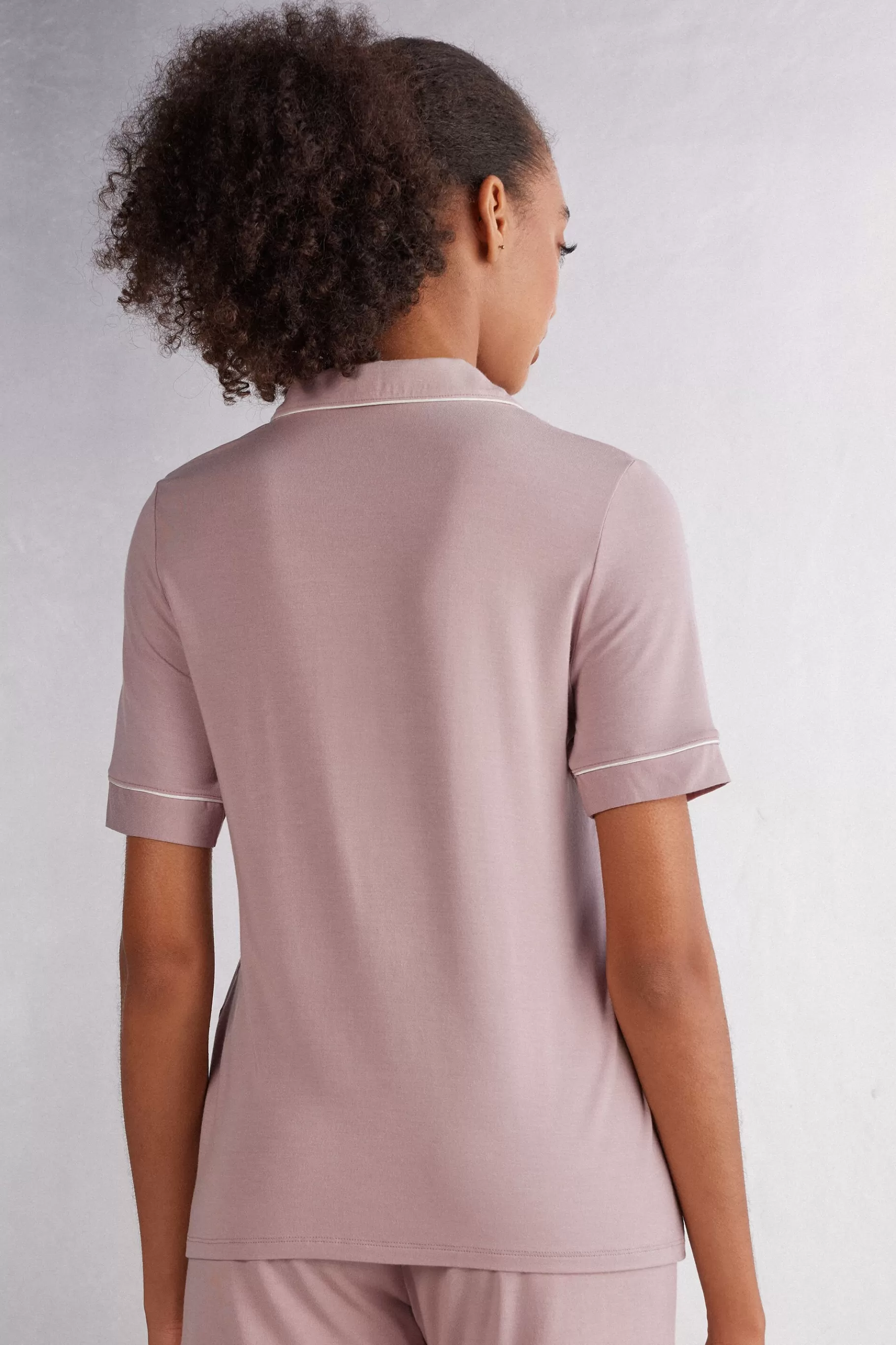 Intimissimi Pyjamas Med Shorts | Pyjamas Mix & Match^Tröja med kort ärm och öppning fram i modal