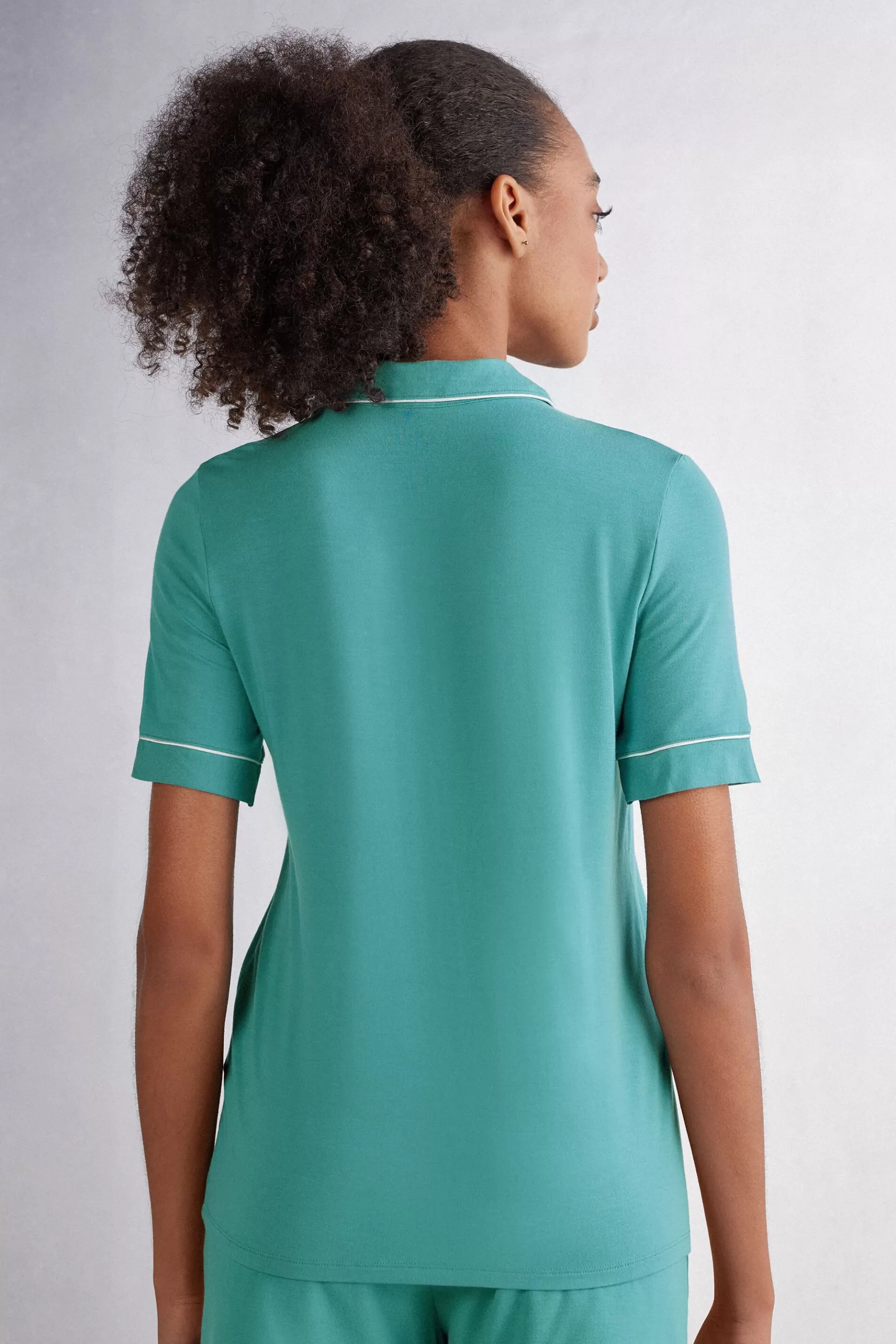 Intimissimi Pyjamas Mix & Match | Pyjamas Med Shorts^Tröja med kort ärm och öppning fram i modal