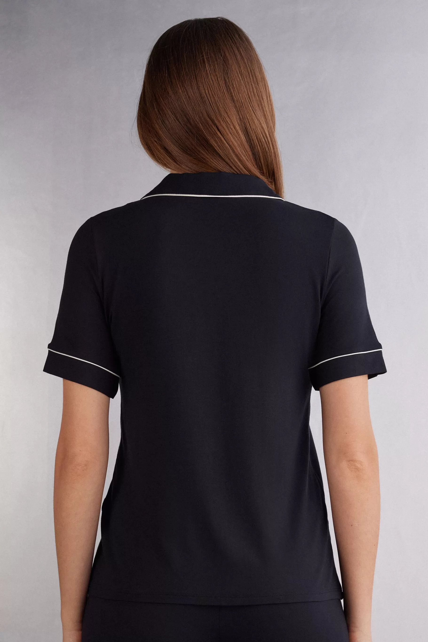 Intimissimi Pyjamas Mix & Match | Pyjamas Med Shorts^Tröja med kort ärm och öppning fram i modal