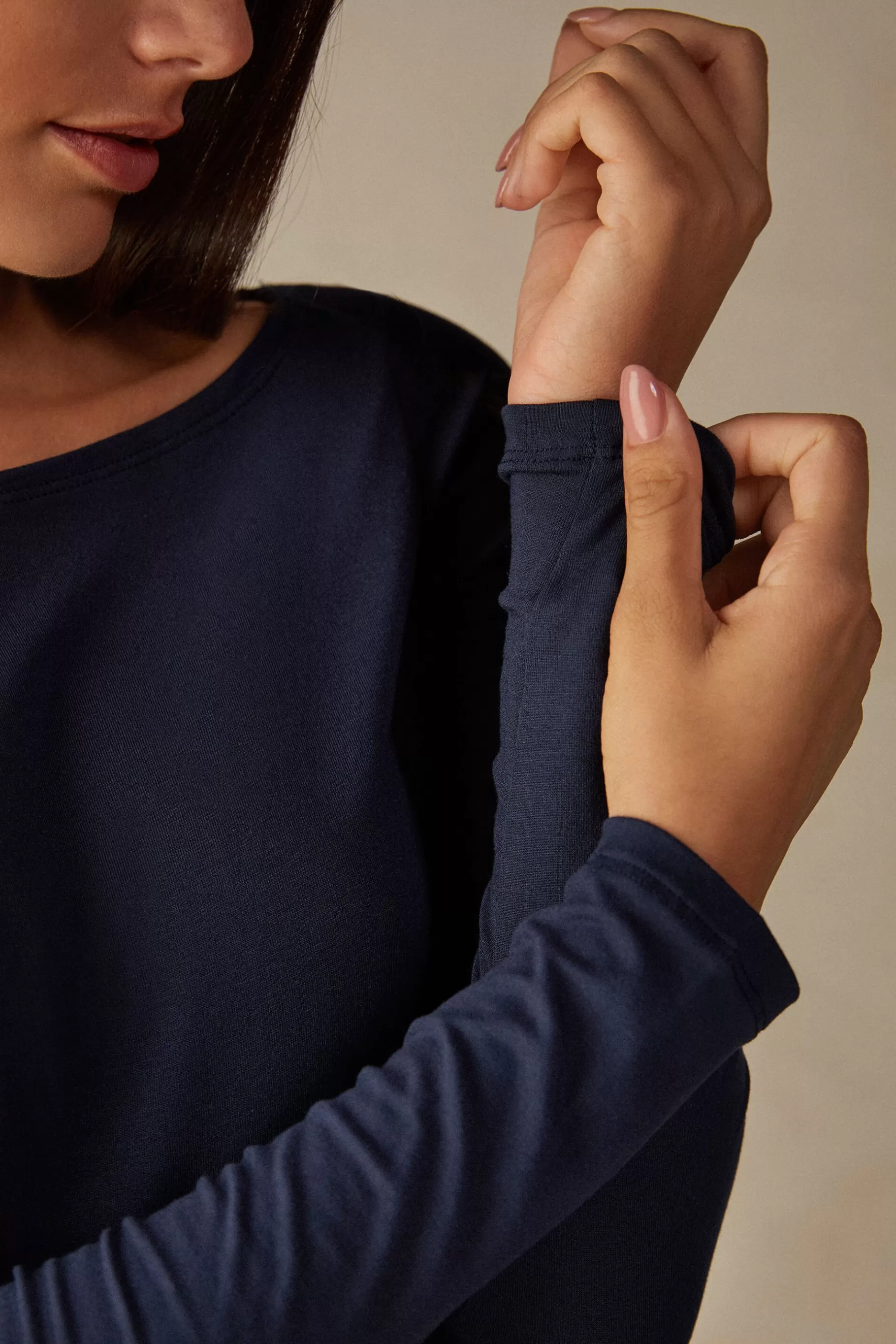 Intimissimi Långärmat^Tröja med lång ärm och båtringning i mikromodal