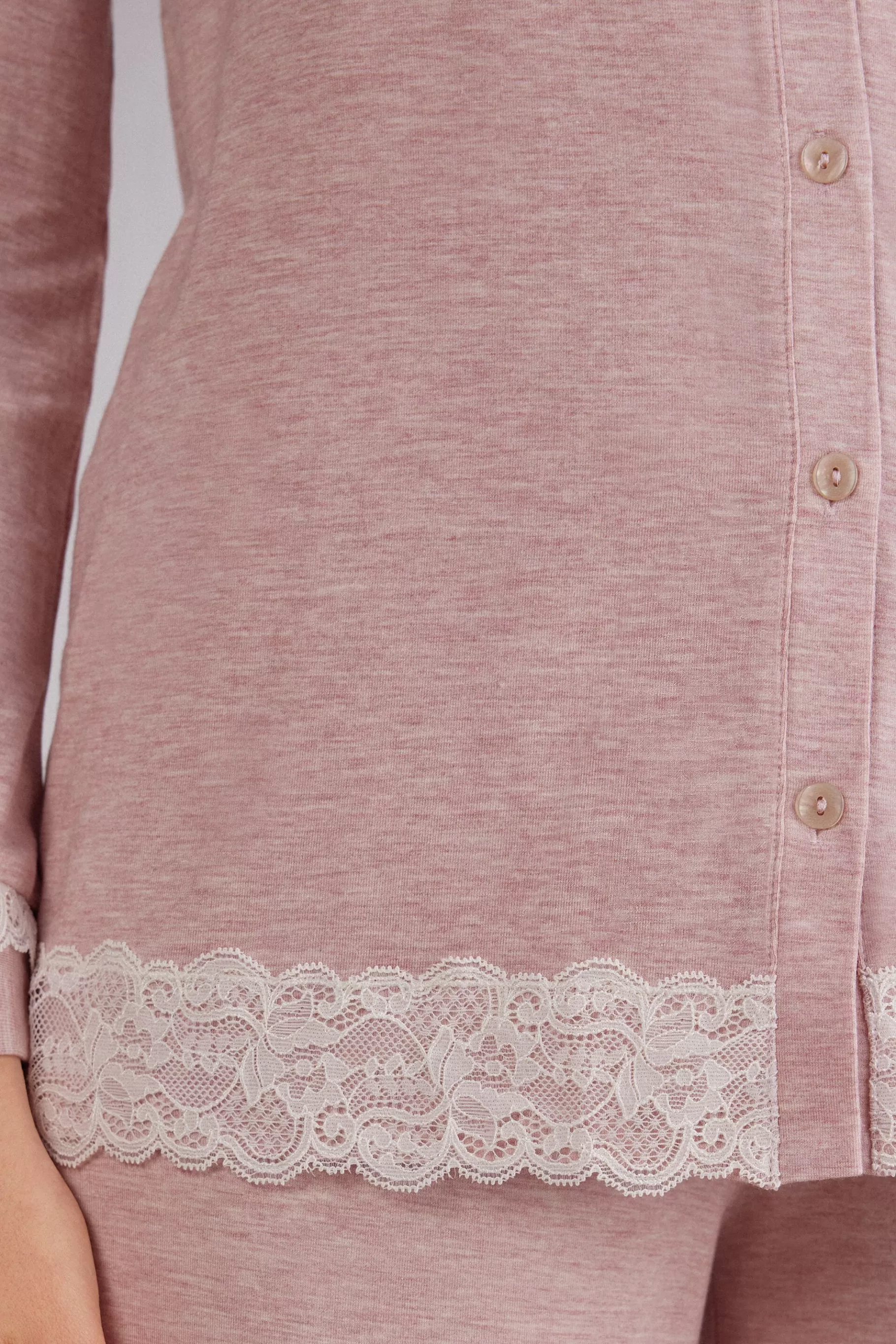 Intimissimi Pyjamas Mix & Match | Pyjamas Med Långbyxor^Tröja med öppning framtill i modal och spets