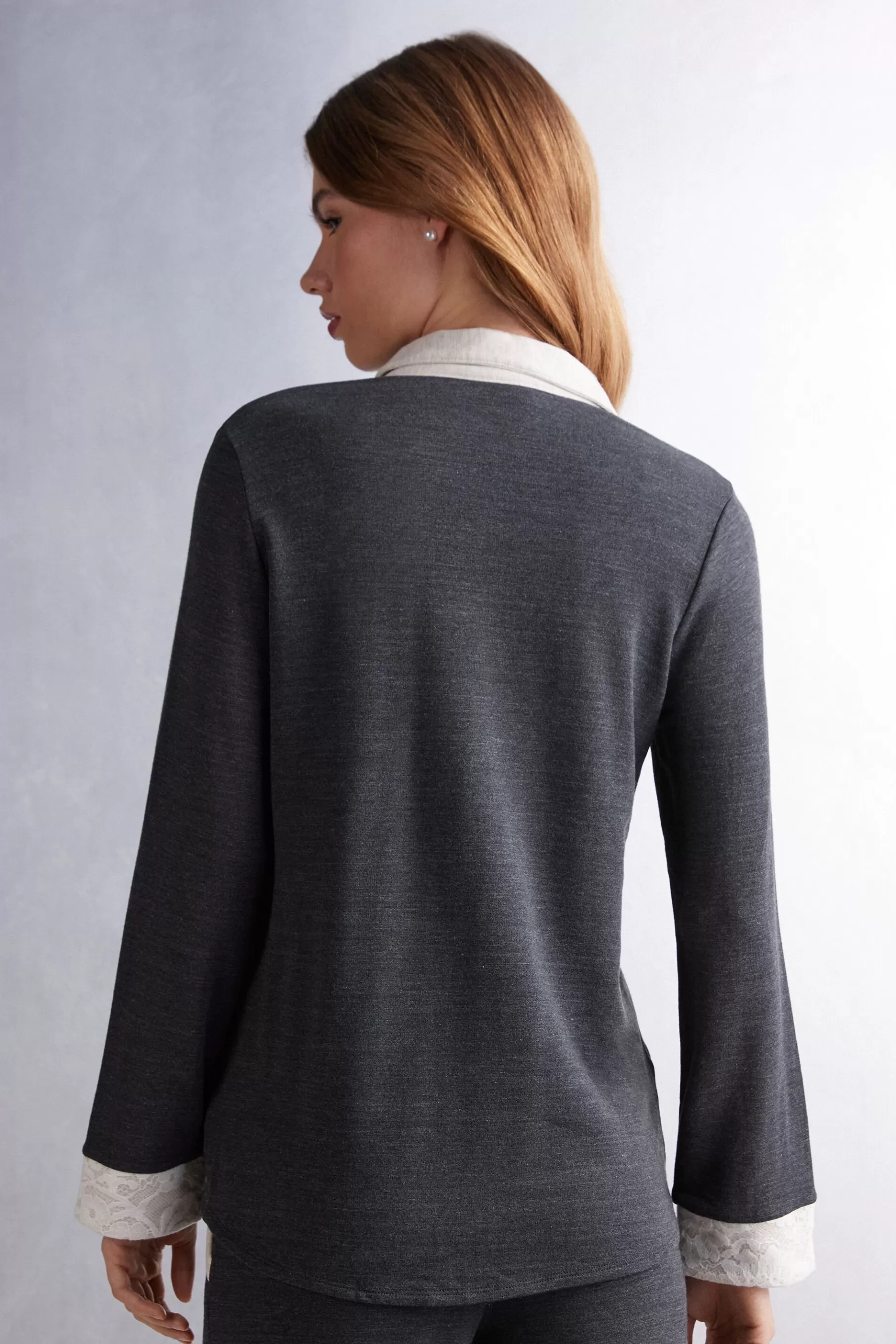 Intimissimi Pyjamas Mix & Match | Pyjamas Med Långbyxor^Tröja med öppning framtill i modal och ull Baby It's Cold Outside