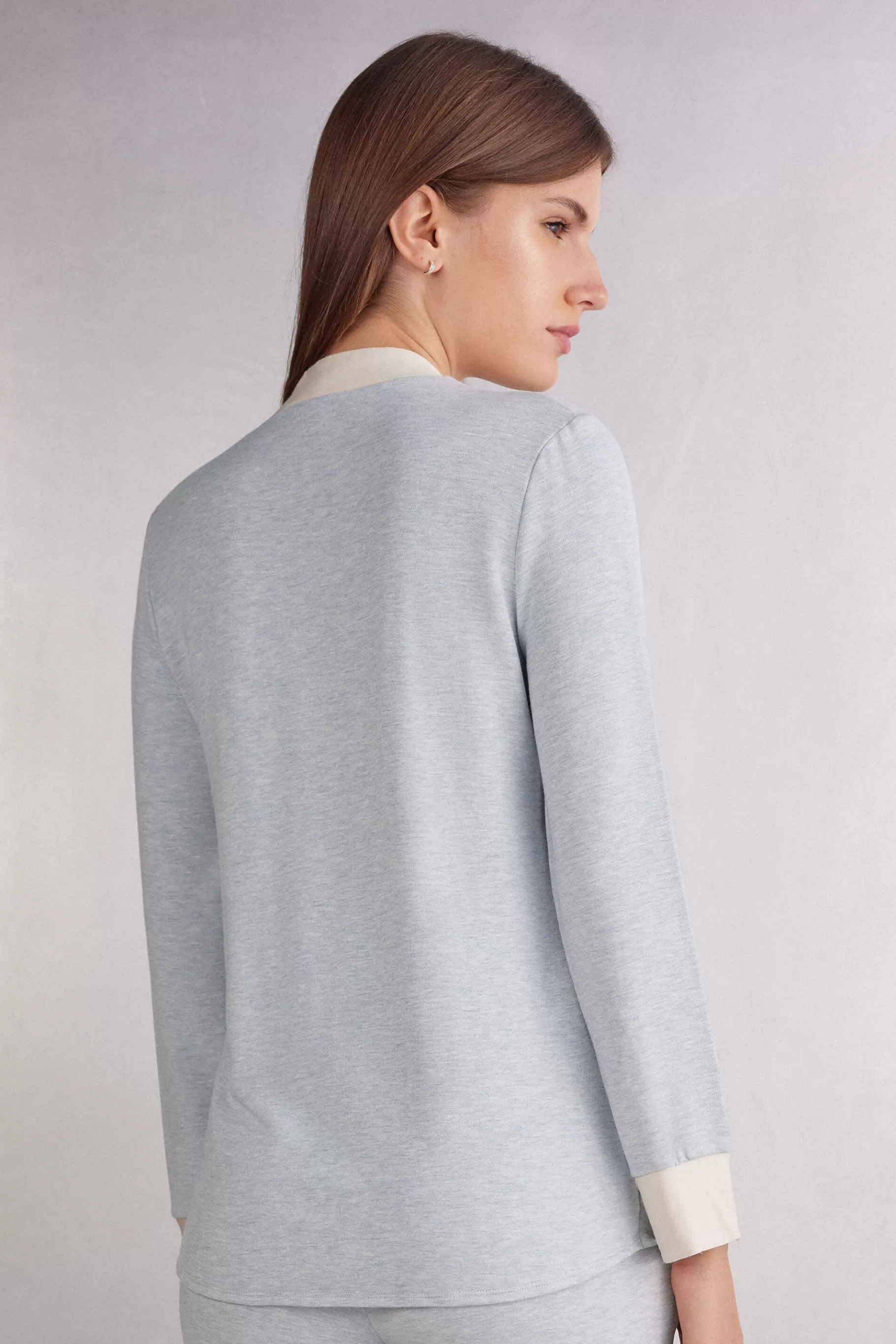 Intimissimi Pyjamas Mix & Match | Pyjamas Med Långbyxor^Tröja med öppning framtill i modal och ull Cold Winter Night