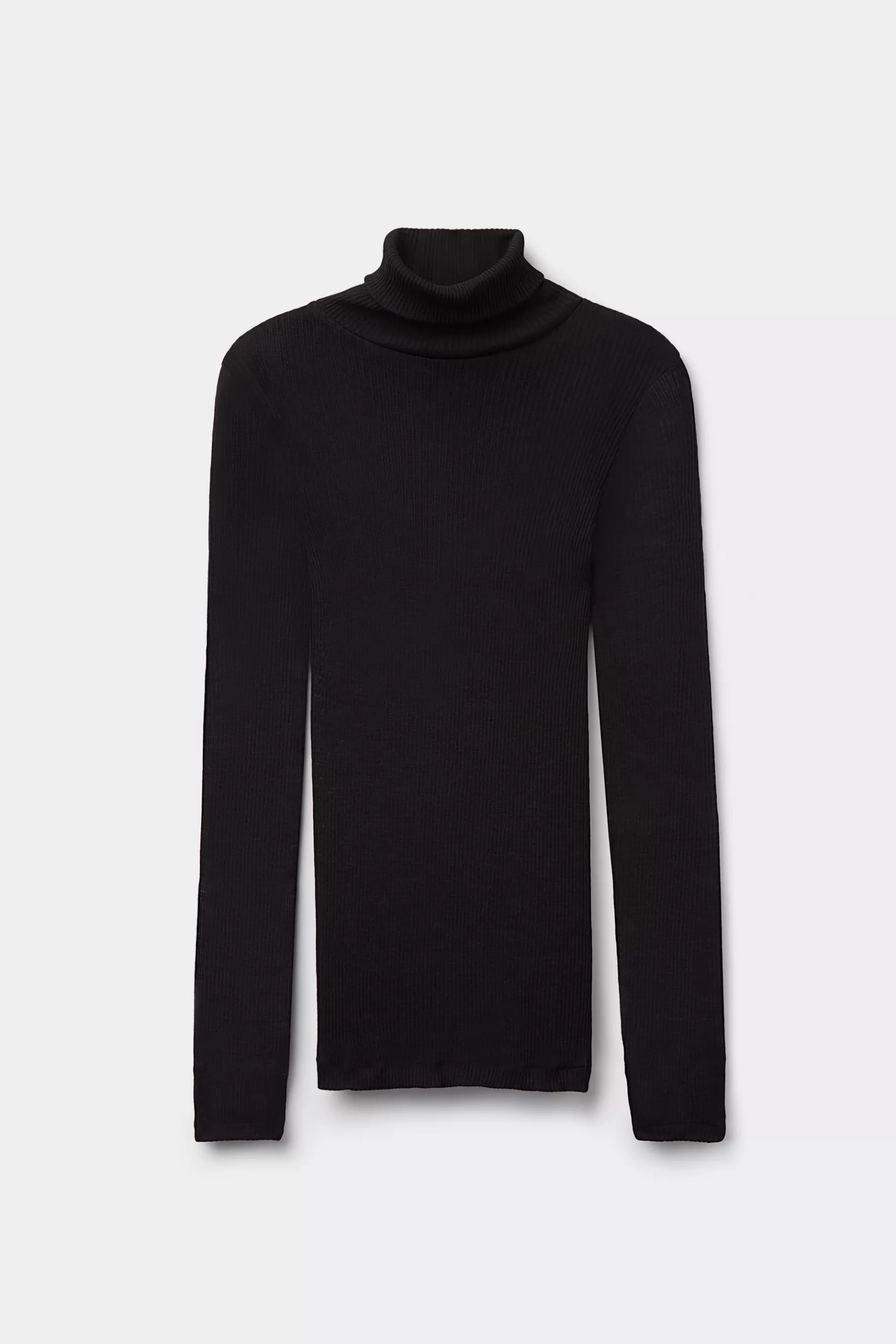 Intimissimi Långärmat^Tubular topp med lång ärm och hög hals i ull och siden