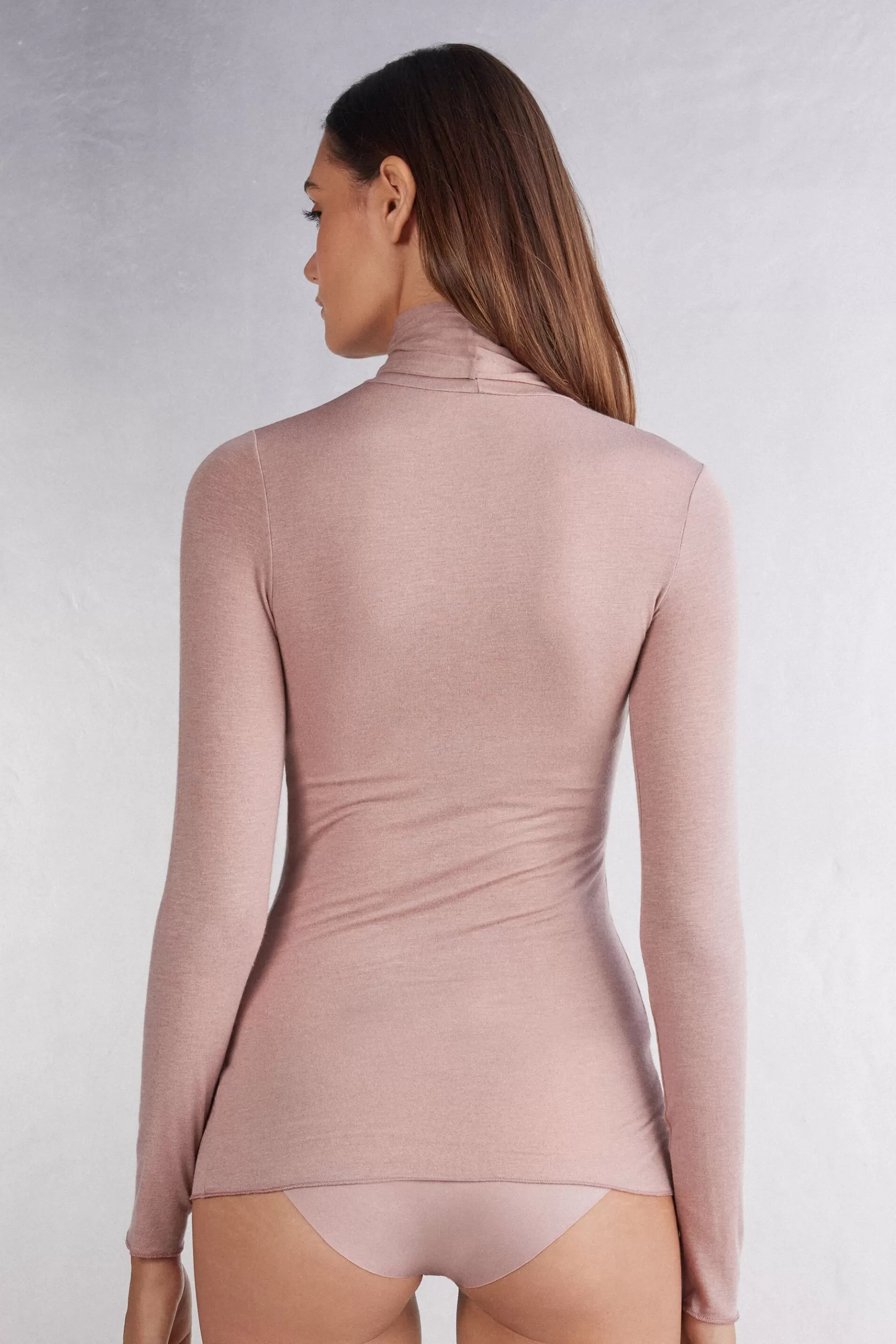 Intimissimi Långärmat^Ultralight topp med hög hals i modalkashmir
