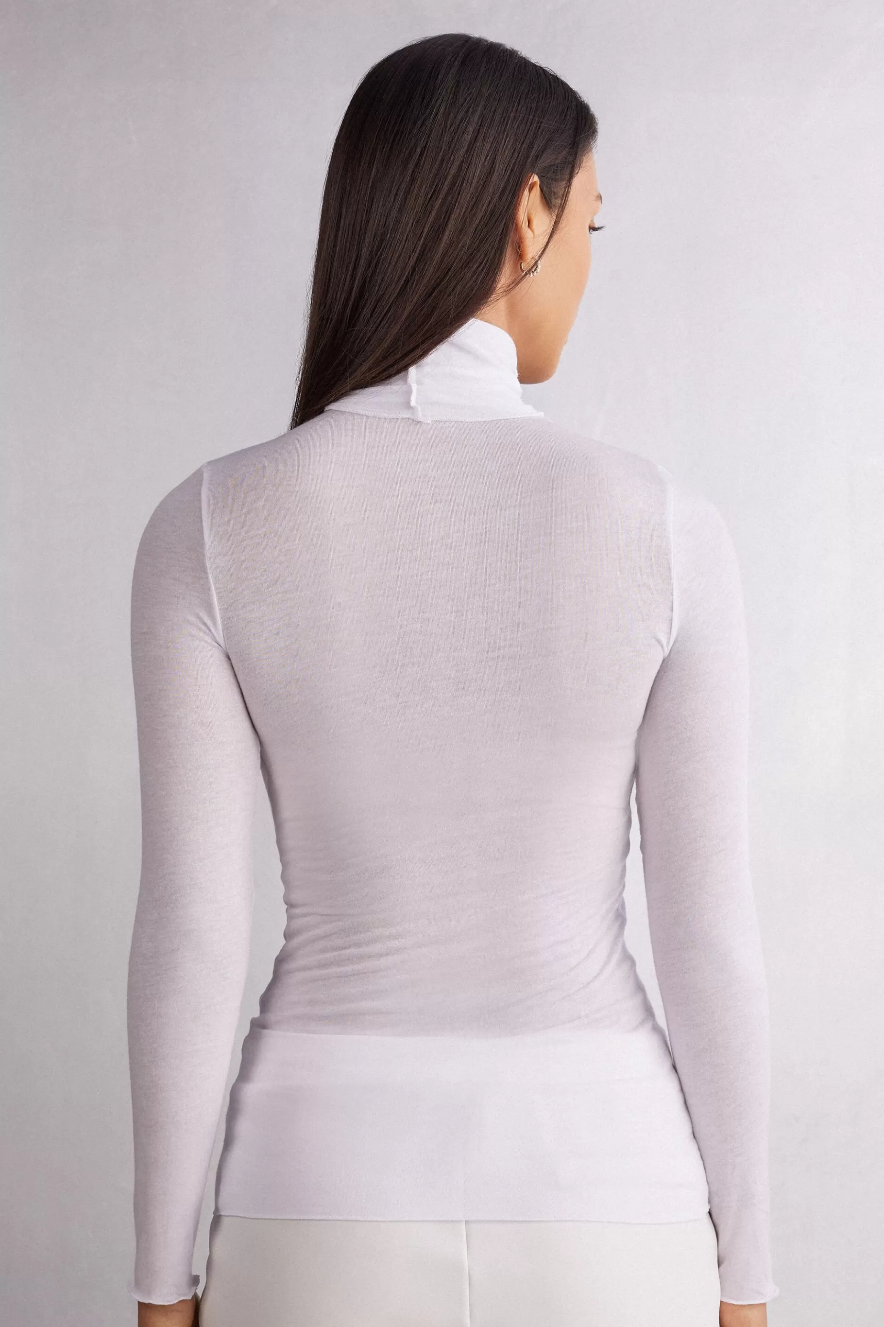 Intimissimi Långärmat^Ultralight topp med hög hals i modalkashmir