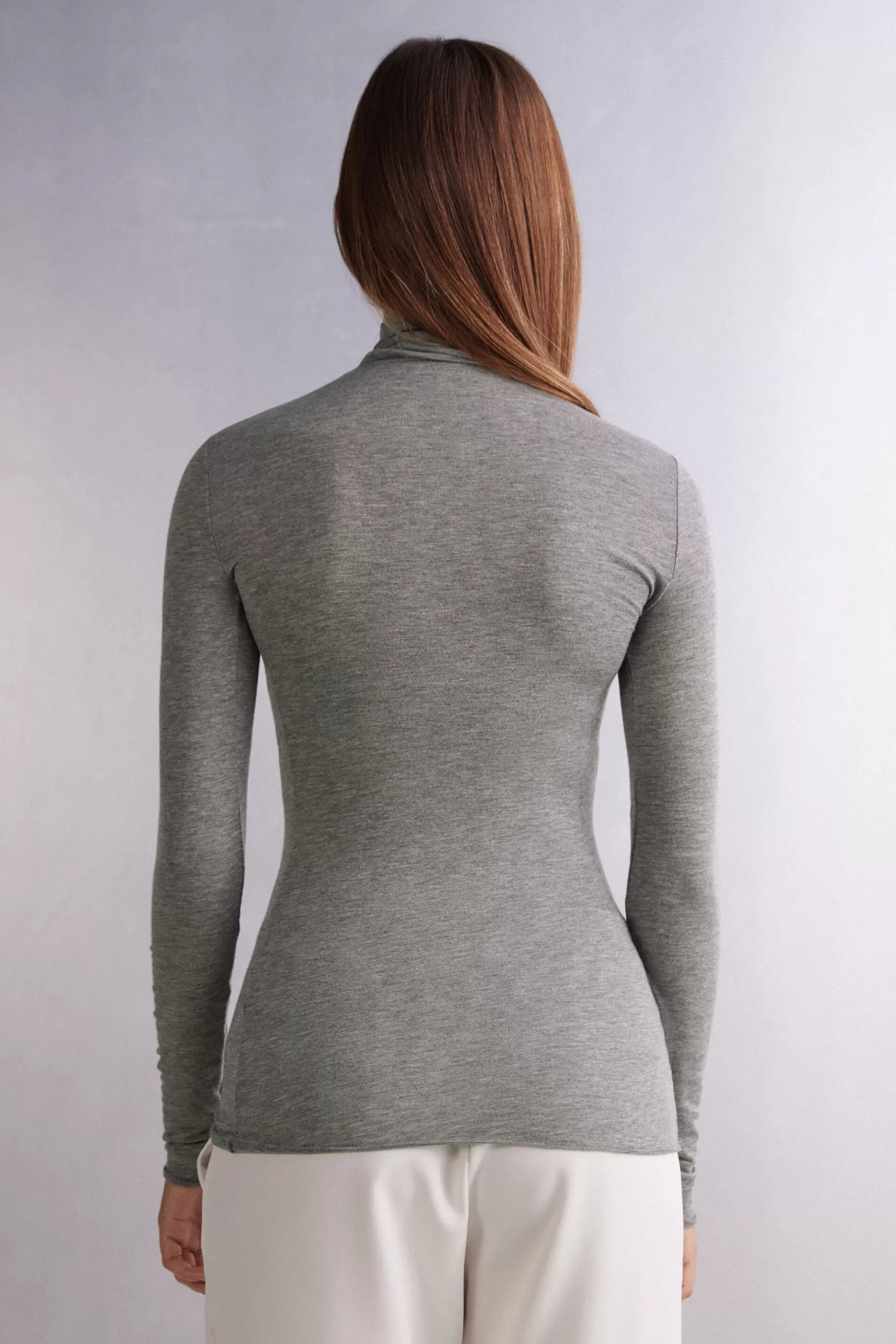 Intimissimi Långärmat^Ultralight topp med hög hals i modalkashmir
