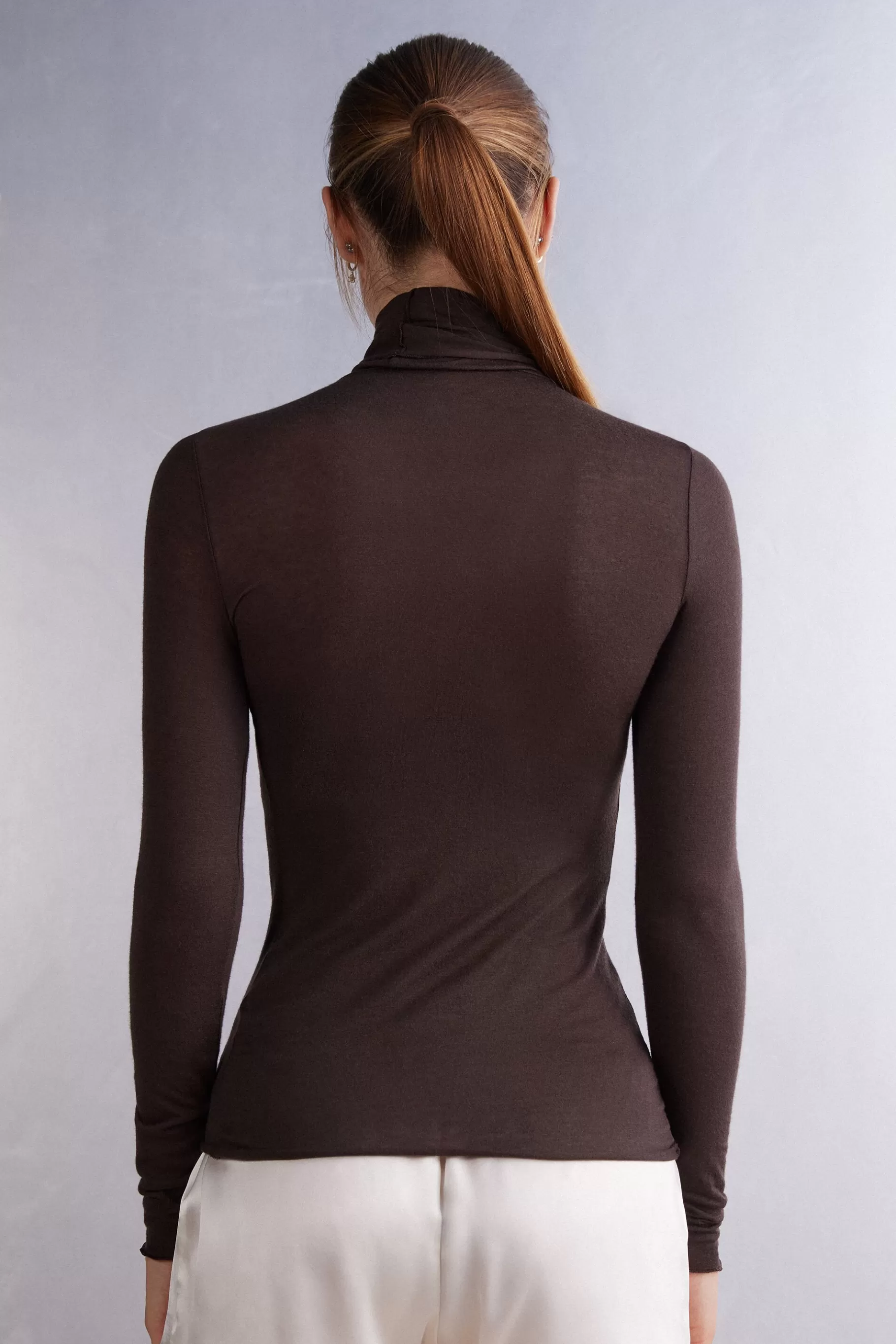 Intimissimi Långärmat^Ultralight topp med hög hals i modalkashmir